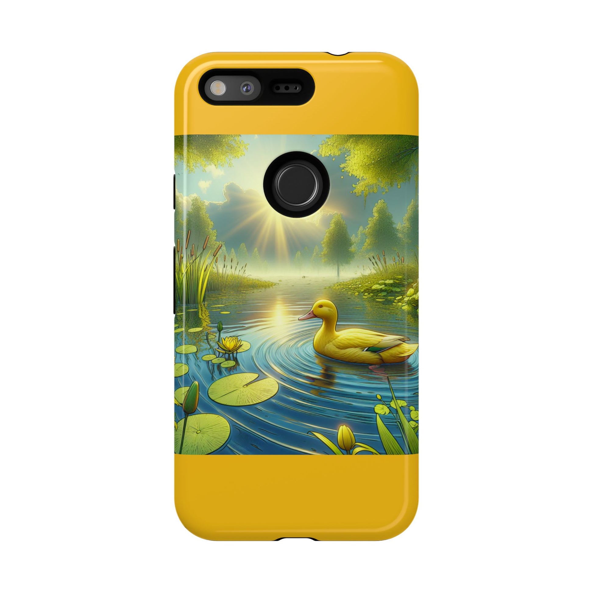 Beautiful Duck Pond Phone Case, Nature Lover Gift, Tough Case, Springtime Accessory, Eco-Friendly Phone Cover, Vibrant Artwork
