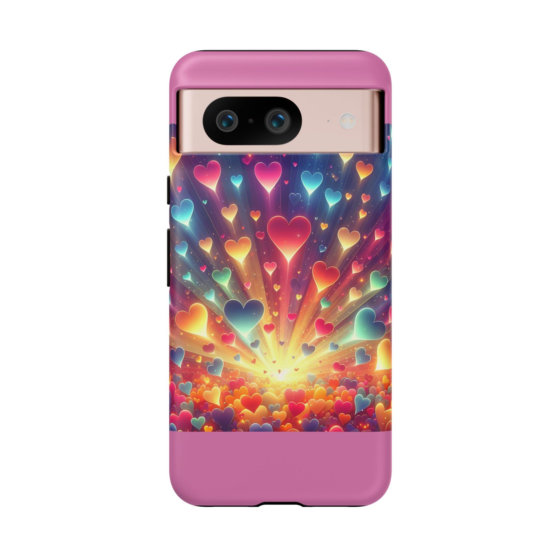 Colorful Love Phone Case, Heart Design, Cute Gift, Smartphone Accessory, Valentine's Day, Birthday Present, Colorful Hearts