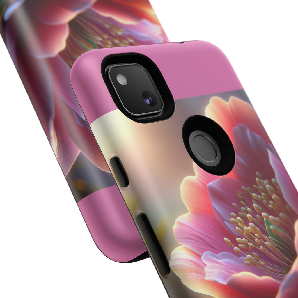 Pink Floral Phone Case, Tough Cases, Floral Design, Phone Accessory Gift, Nature Inspired, Trendy Tech Case