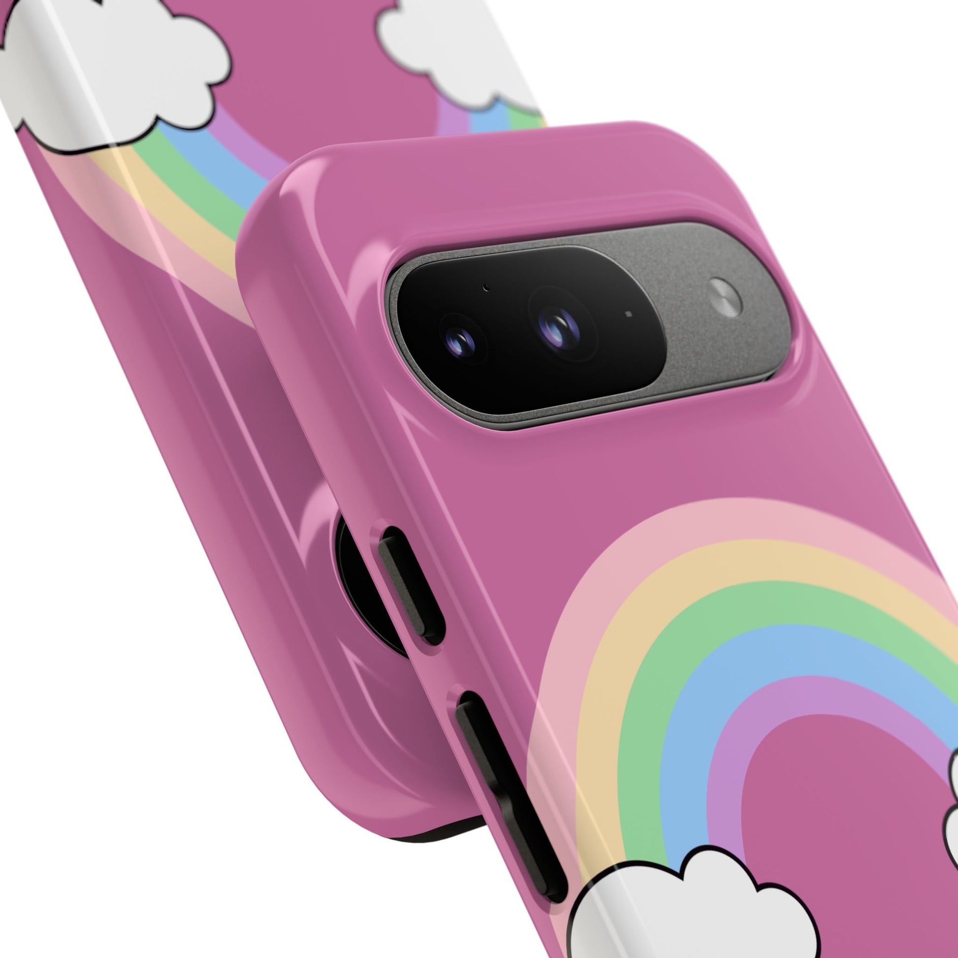 Rainbow Cloud Phone Case, Cute Tough Cases for Kids, Pastel Aesthetic, Colorful Phone Cover, Gift Idea for Birthdays