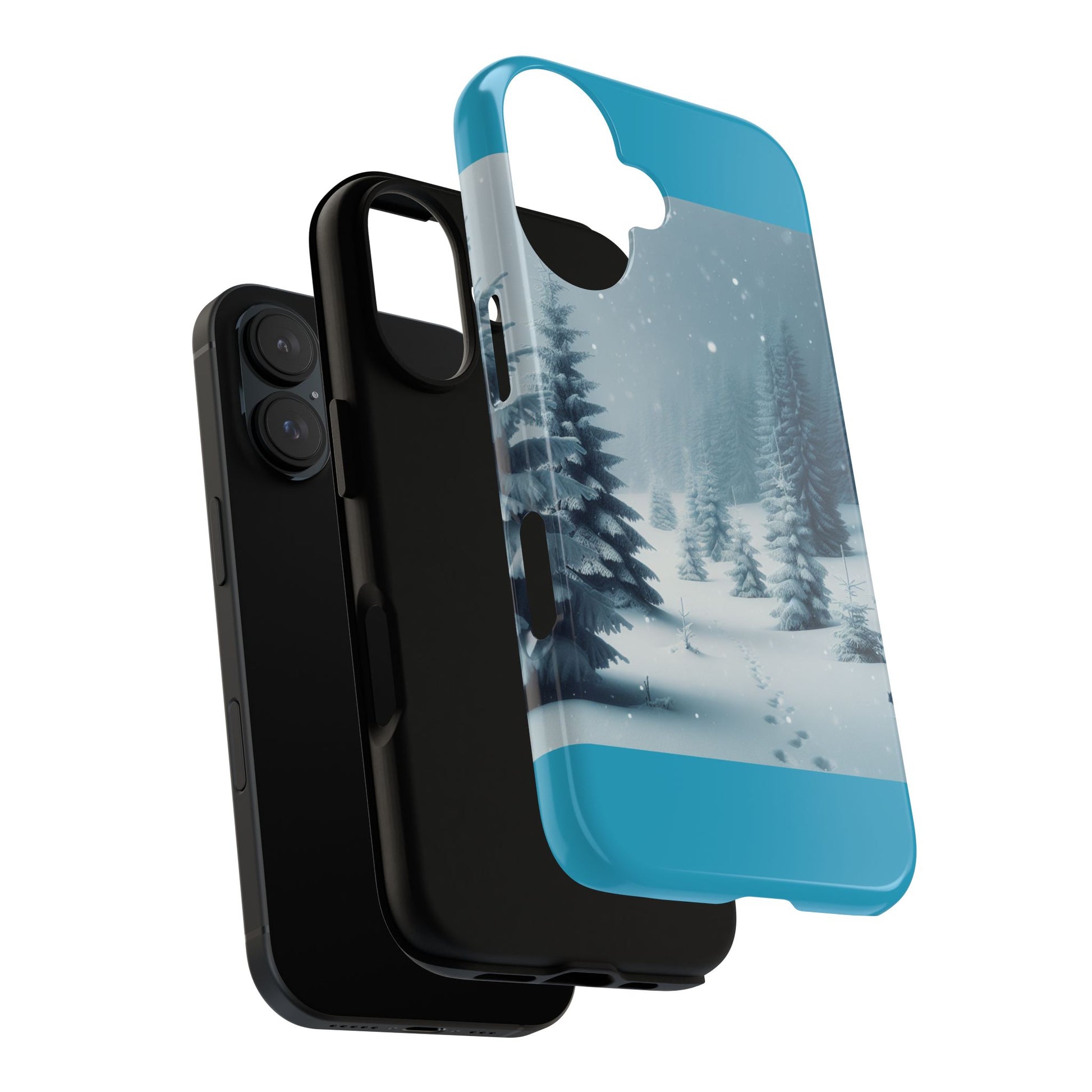 Winter Forest Phone Case, Tough Cases for iPhone, Snowy Landscape Design, Nature Lover Gift, Holiday Accessories