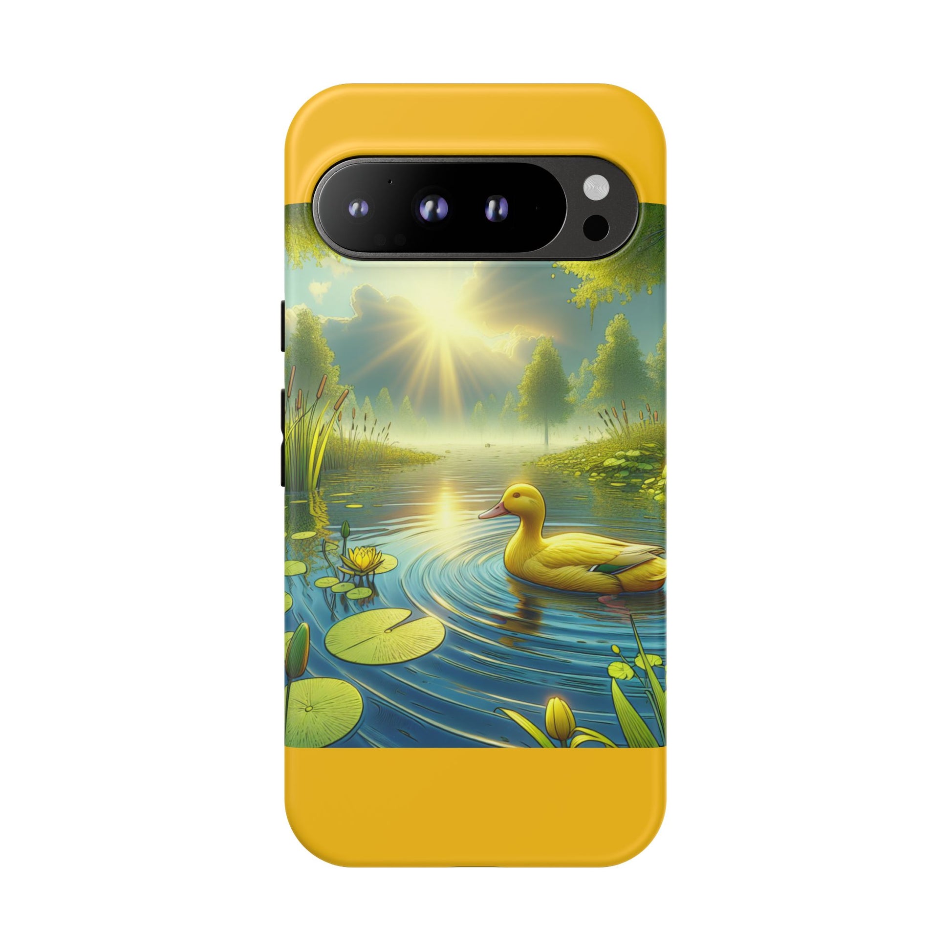 Beautiful Duck Pond Phone Case, Nature Lover Gift, Tough Case, Springtime Accessory, Eco-Friendly Phone Cover, Vibrant Artwork