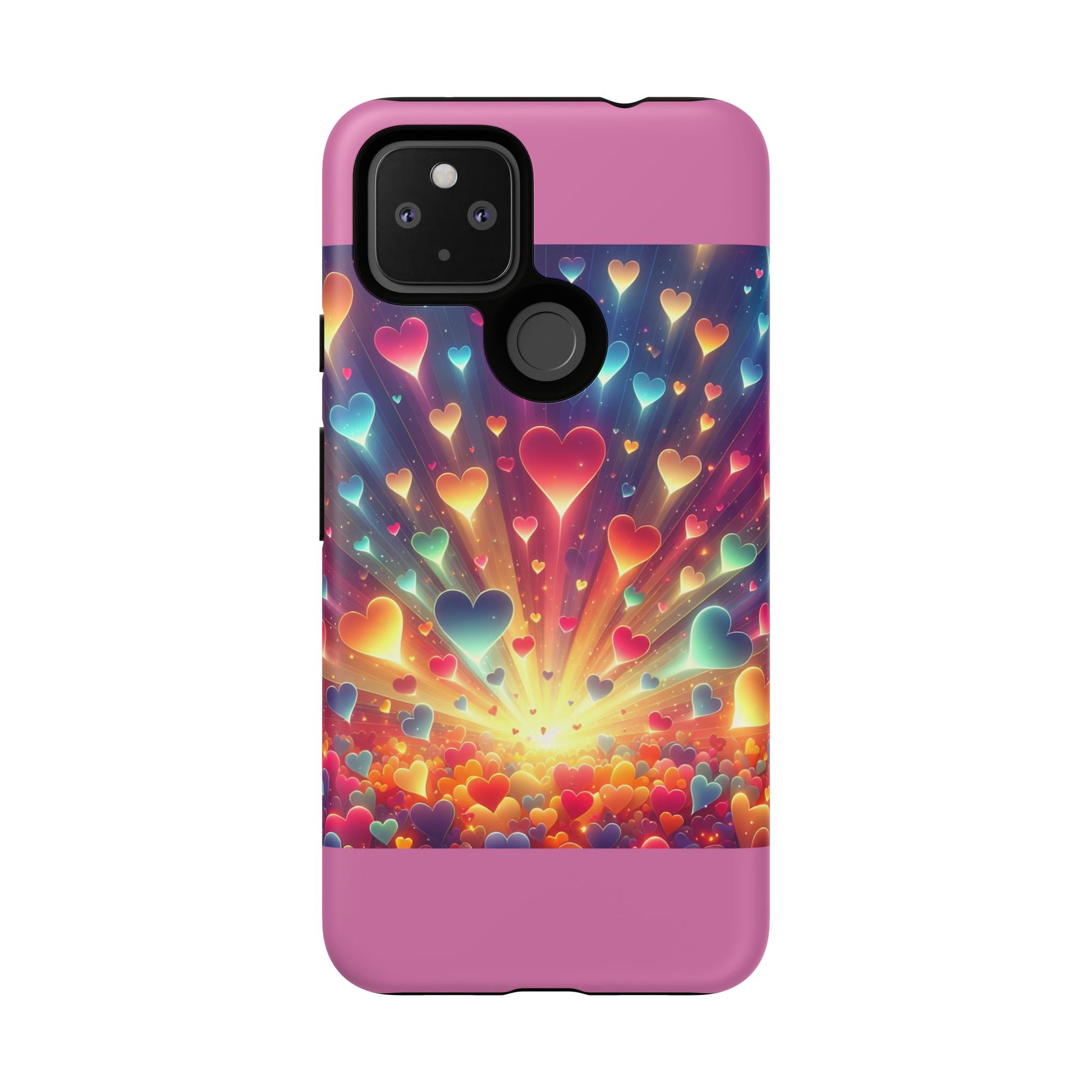 Colorful Love Phone Case, Heart Design, Cute Gift, Smartphone Accessory, Valentine's Day, Birthday Present, Colorful Hearts