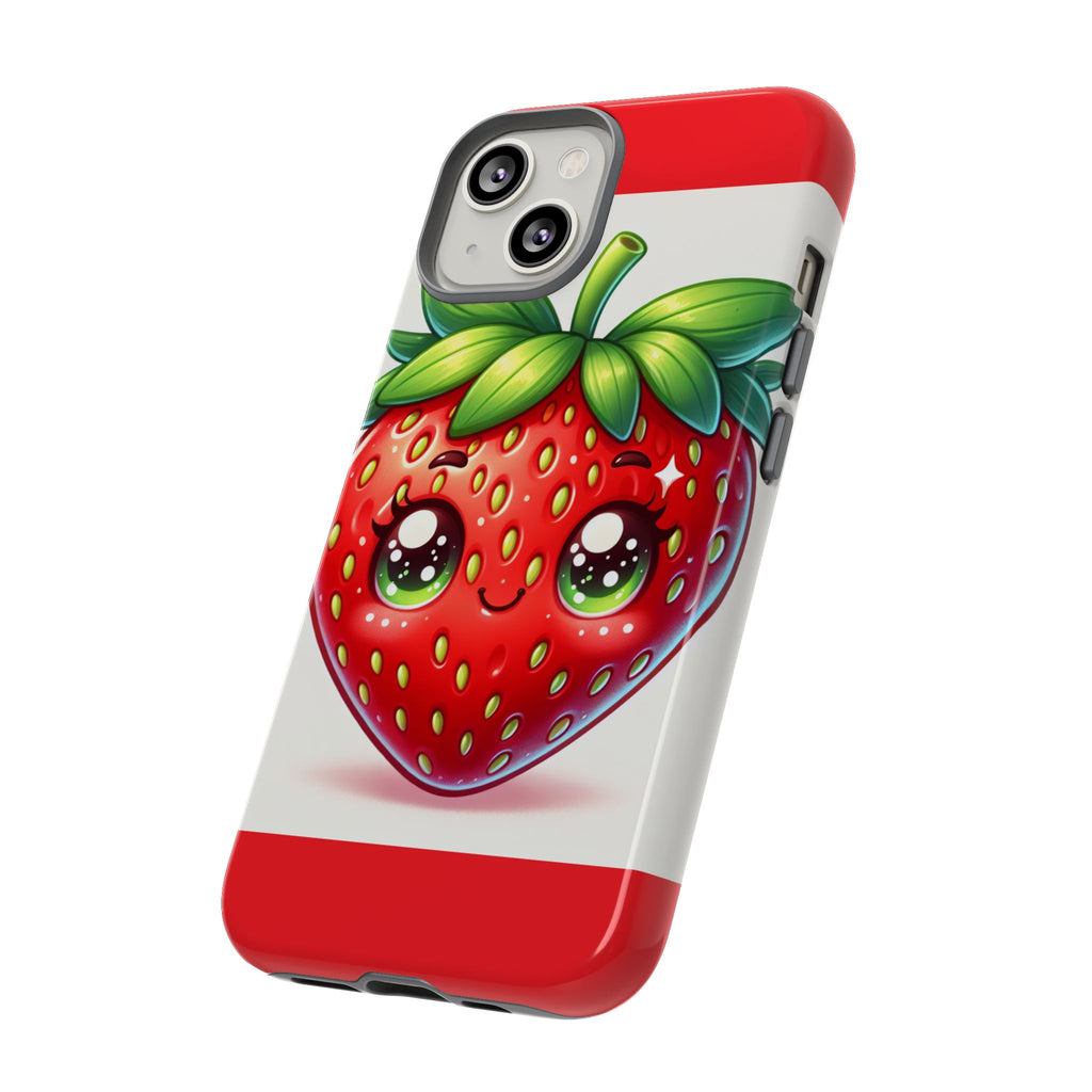 Cute Strawberry iPhone Case, Tough Phone Cases, Stylish Accessories, Fun Design for Kids and Adults, Perfect Gift for All Occasions
