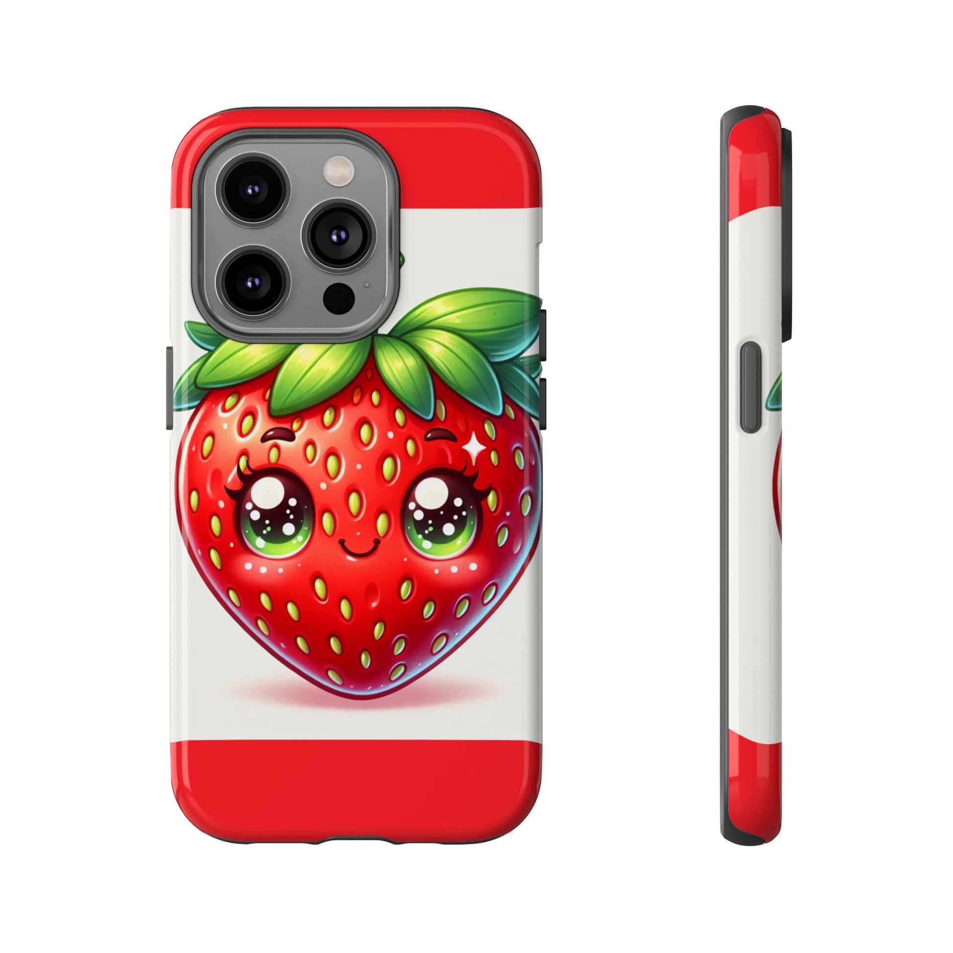 Cute Strawberry iPhone Case, Tough Phone Cases, Stylish Accessories, Fun Design for Kids and Adults, Perfect Gift for All Occasions