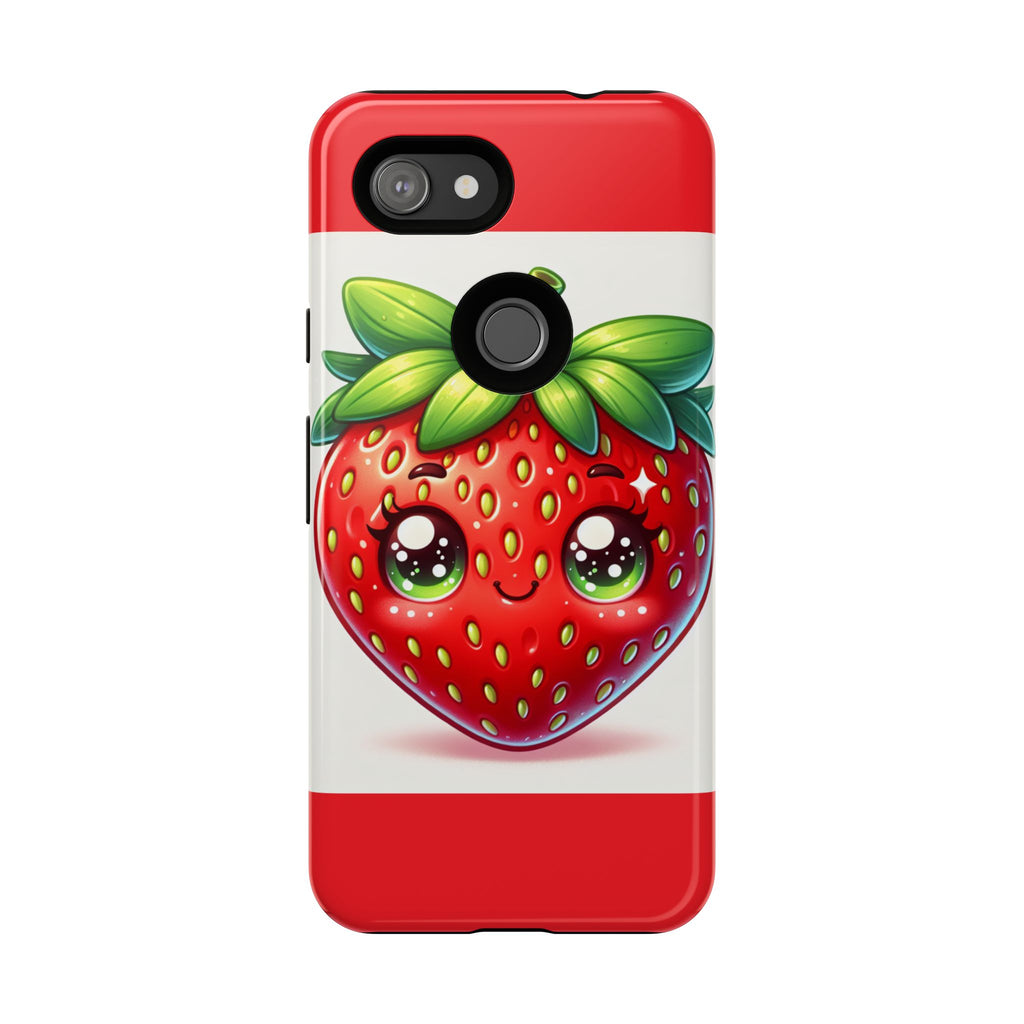 Cute Strawberry iPhone Case, Tough Phone Cases, Stylish Accessories, Fun Design for Kids and Adults, Perfect Gift for All Occasions
