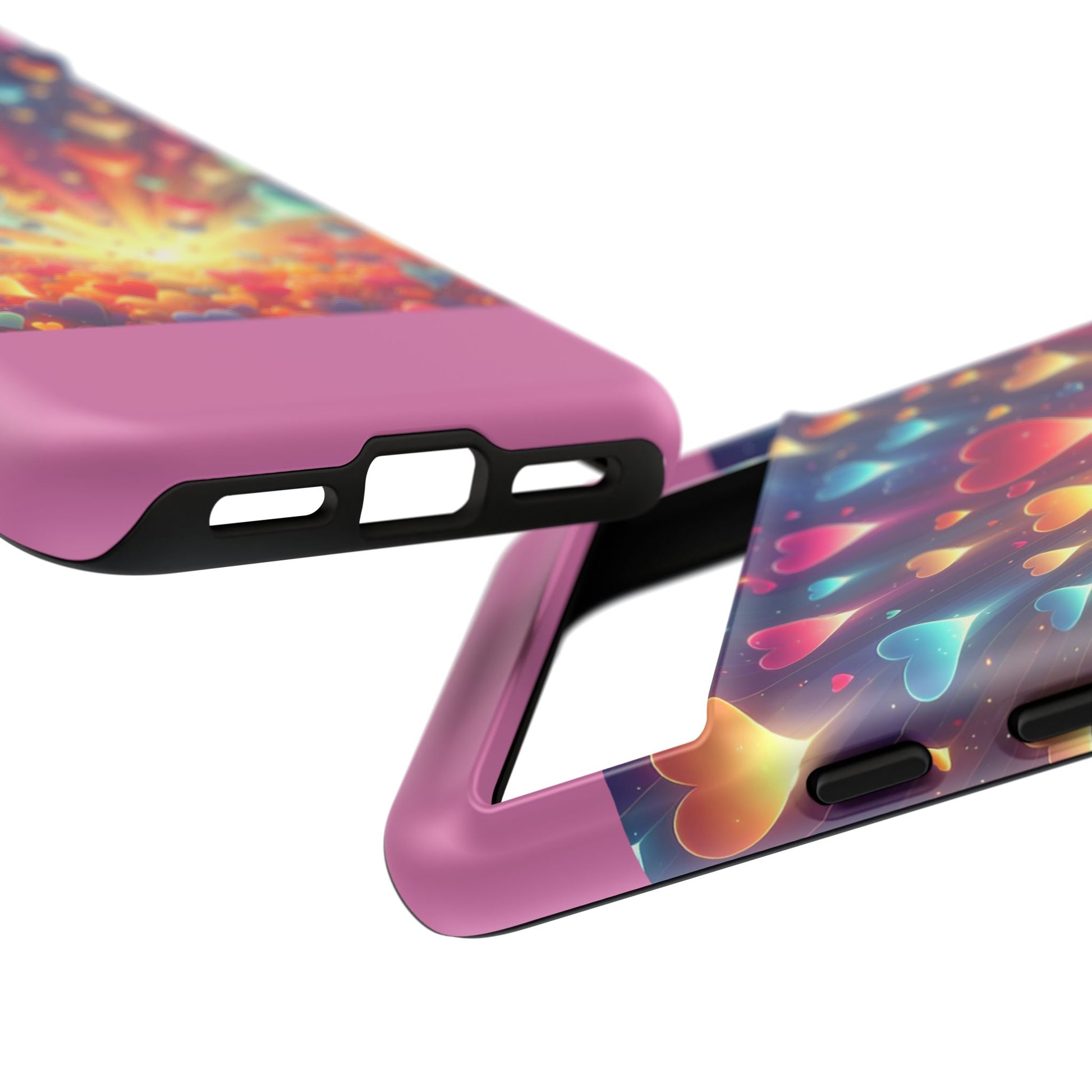 Colorful Love Phone Case, Heart Design, Cute Gift, Smartphone Accessory, Valentine's Day, Birthday Present, Colorful Hearts