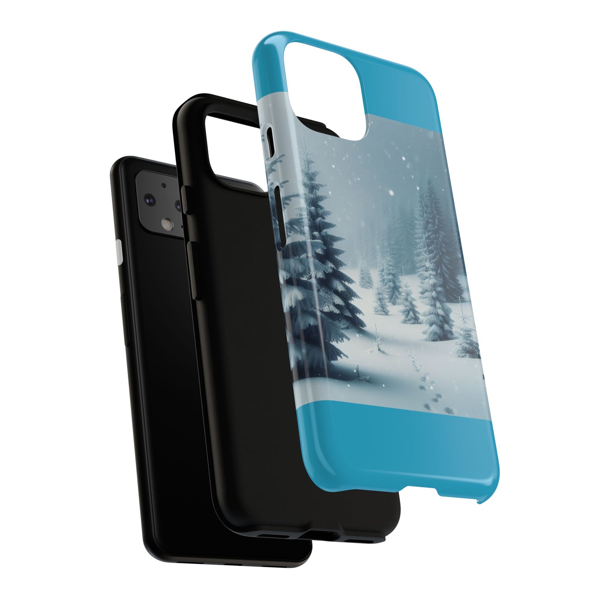 Winter Forest Phone Case, Tough Cases for iPhone, Snowy Landscape Design, Nature Lover Gift, Holiday Accessories