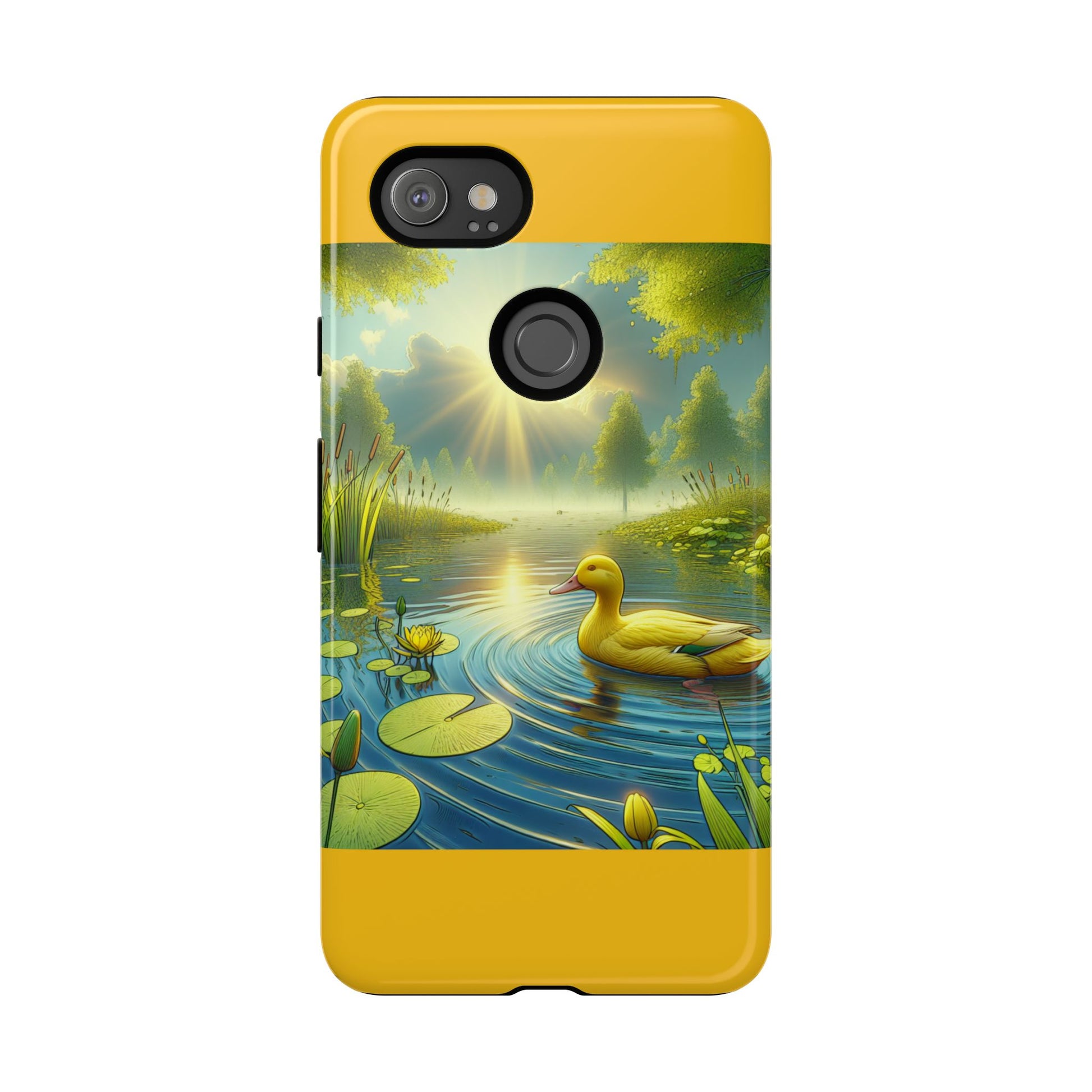 Beautiful Duck Pond Phone Case, Nature Lover Gift, Tough Case, Springtime Accessory, Eco-Friendly Phone Cover, Vibrant Artwork