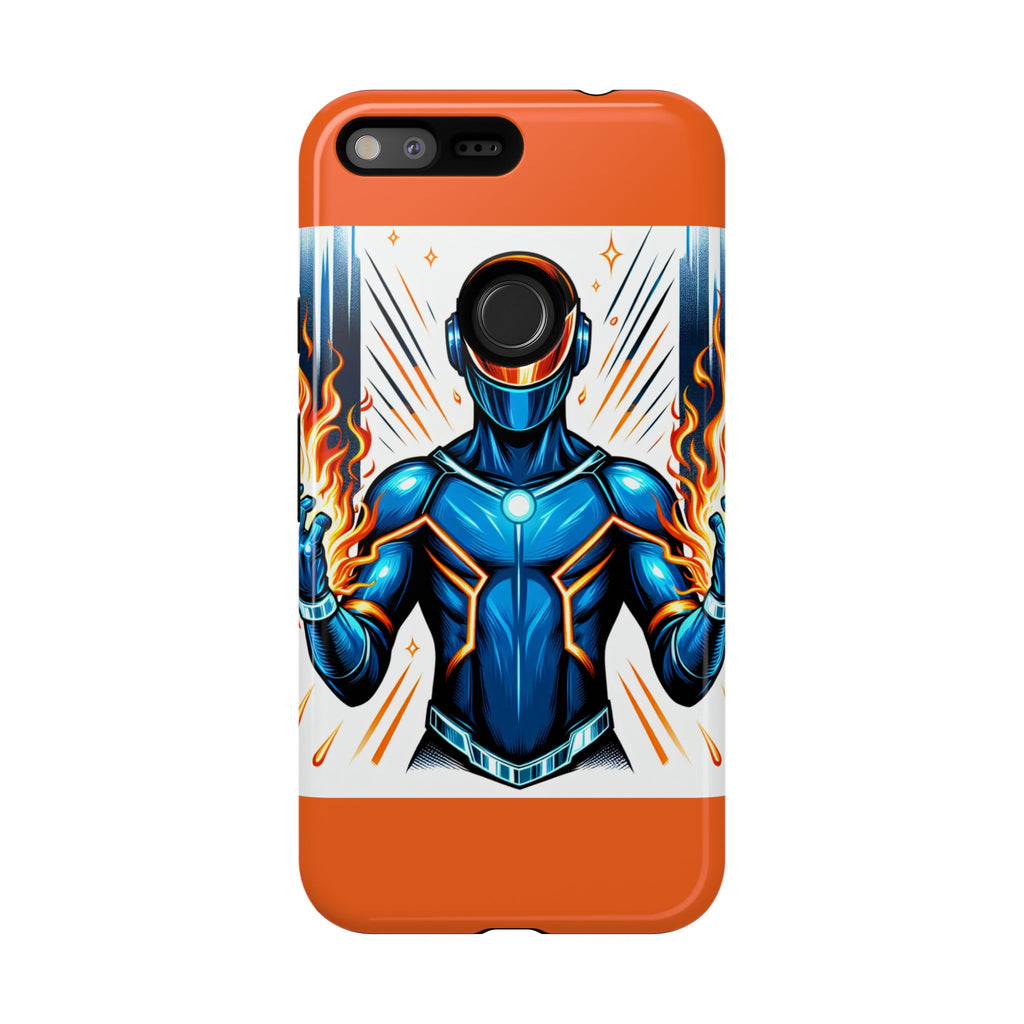 Vibrant Phone Case Featuring Fire-Themed Superhero Design, Durable and Stylish Gift for Gamers, Comic Lovers, and Tech Enthusiasts