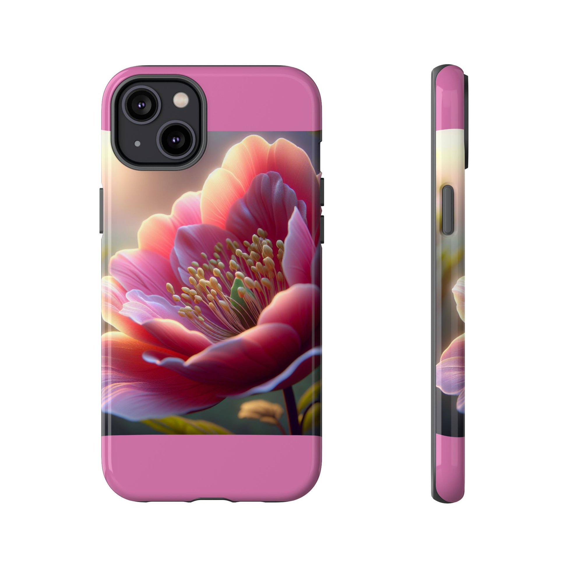 Pink Floral Phone Case, Tough Cases, Floral Design, Phone Accessory Gift, Nature Inspired, Trendy Tech Case