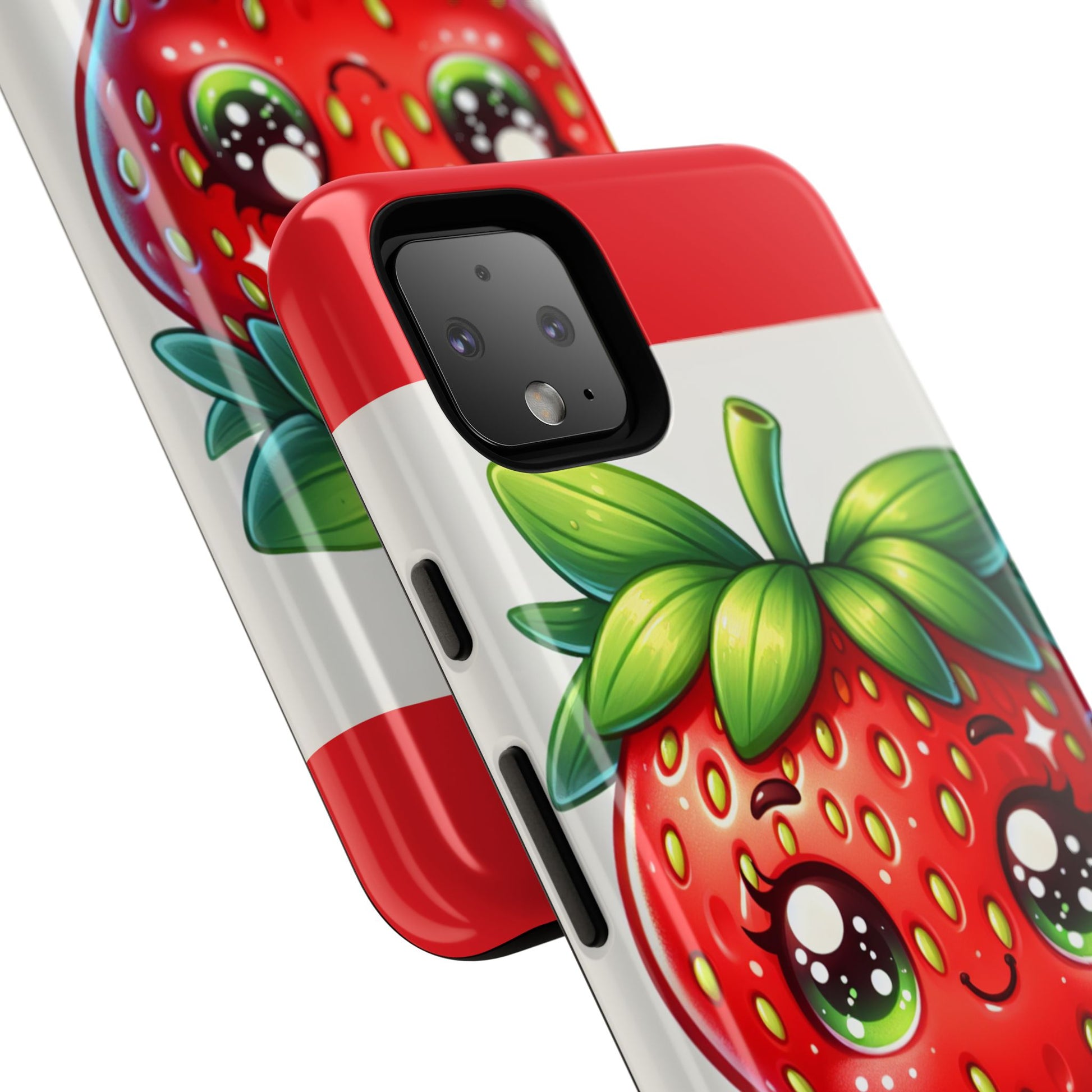 Cute Strawberry iPhone Case, Tough Phone Cases, Stylish Accessories, Fun Design for Kids and Adults, Perfect Gift for All Occasions