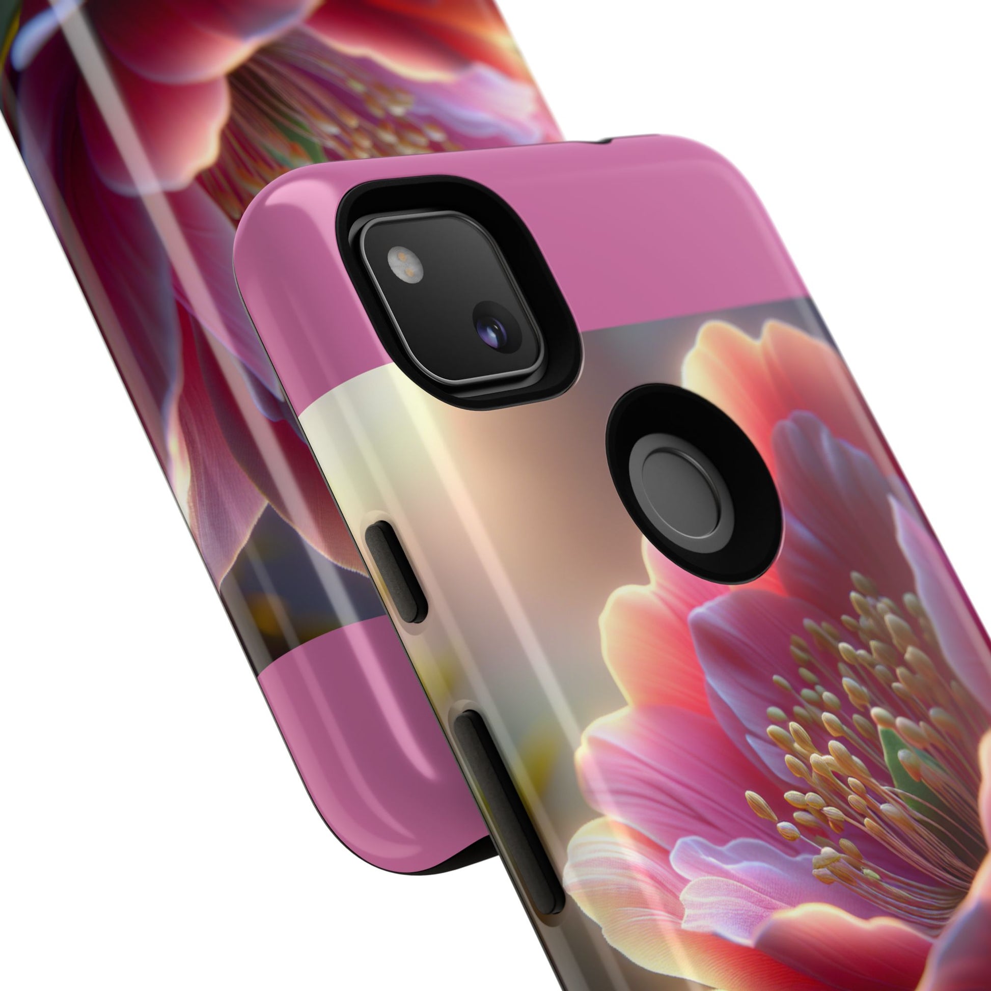 Pink Floral Phone Case, Tough Cases, Floral Design, Phone Accessory Gift, Nature Inspired, Trendy Tech Case