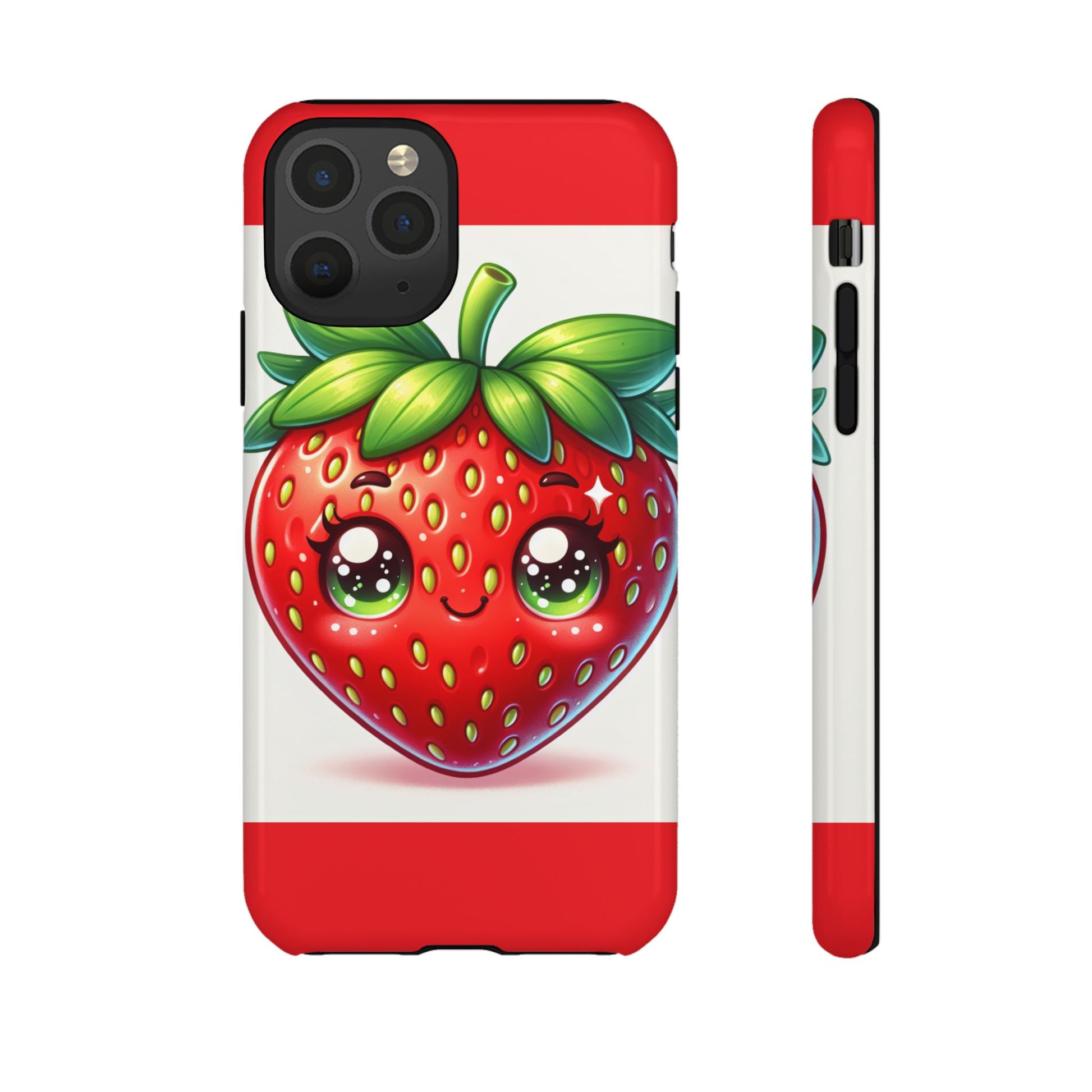 Cute Strawberry iPhone Case, Tough Phone Cases, Stylish Accessories, Fun Design for Kids and Adults, Perfect Gift for All Occasions