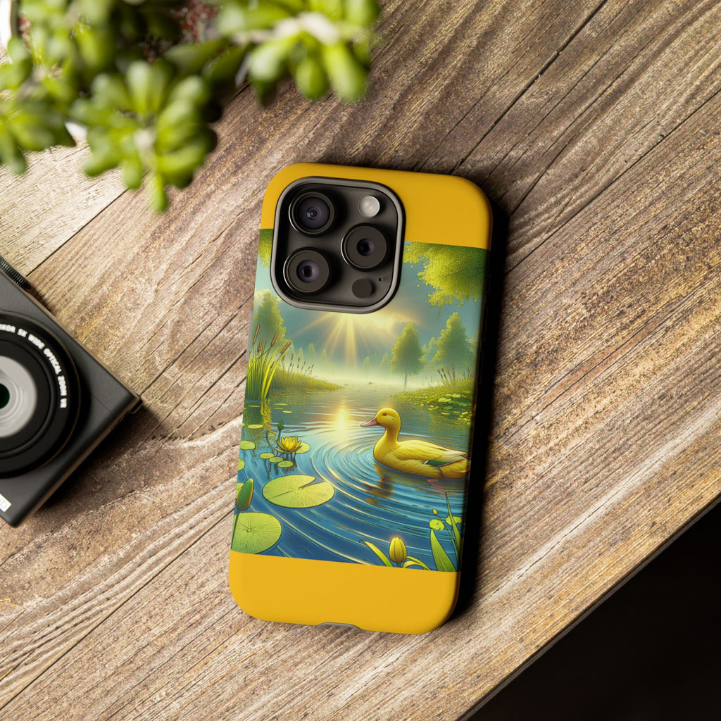 Beautiful Duck Pond Phone Case, Nature Lover Gift, Tough Case, Springtime Accessory, Eco-Friendly Phone Cover, Vibrant Artwork