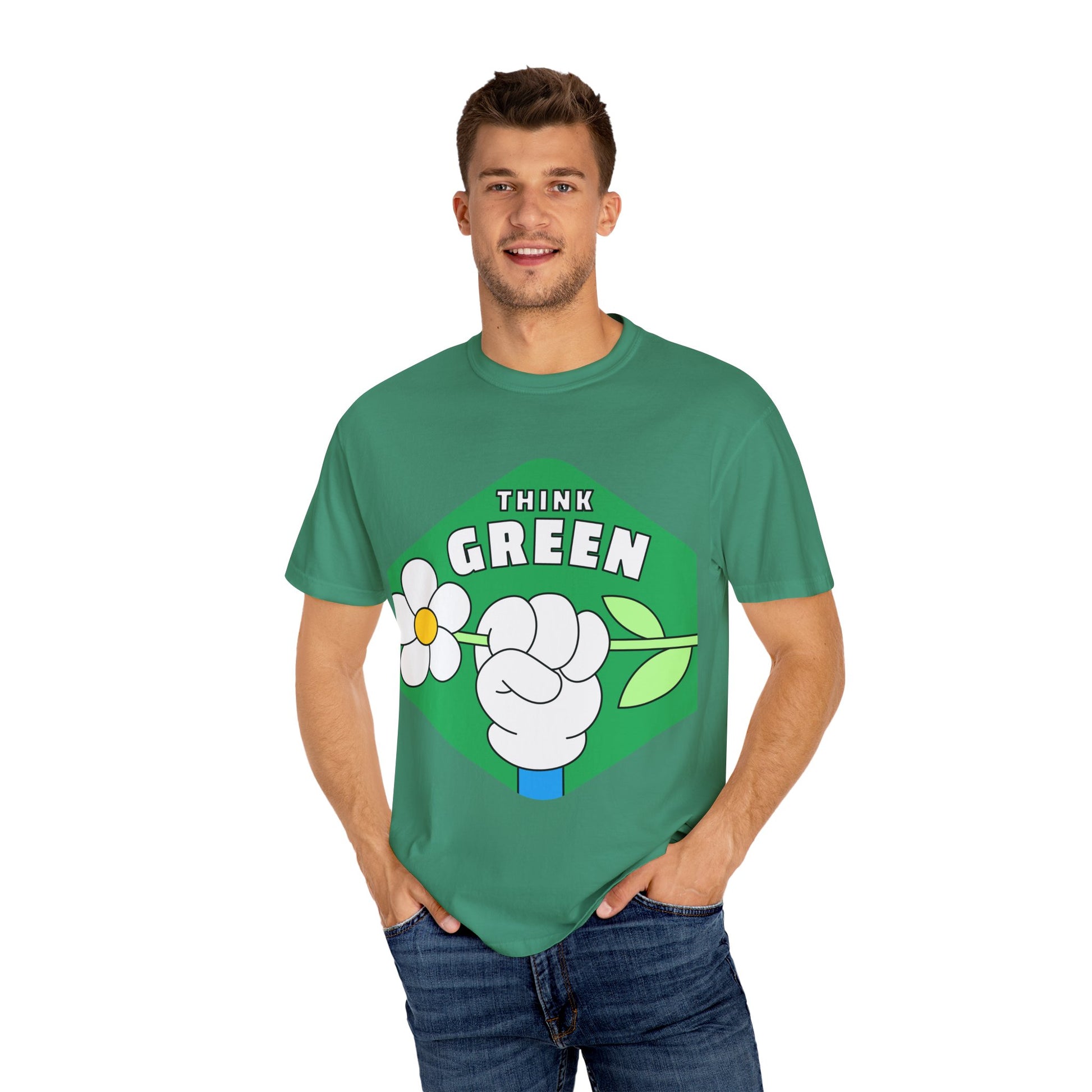 Eco-Friendly Unisex T-Shirt - Think Green, Sustainable Fashion, Plant Lover Gift, Earth Day Tee, Casual Wear