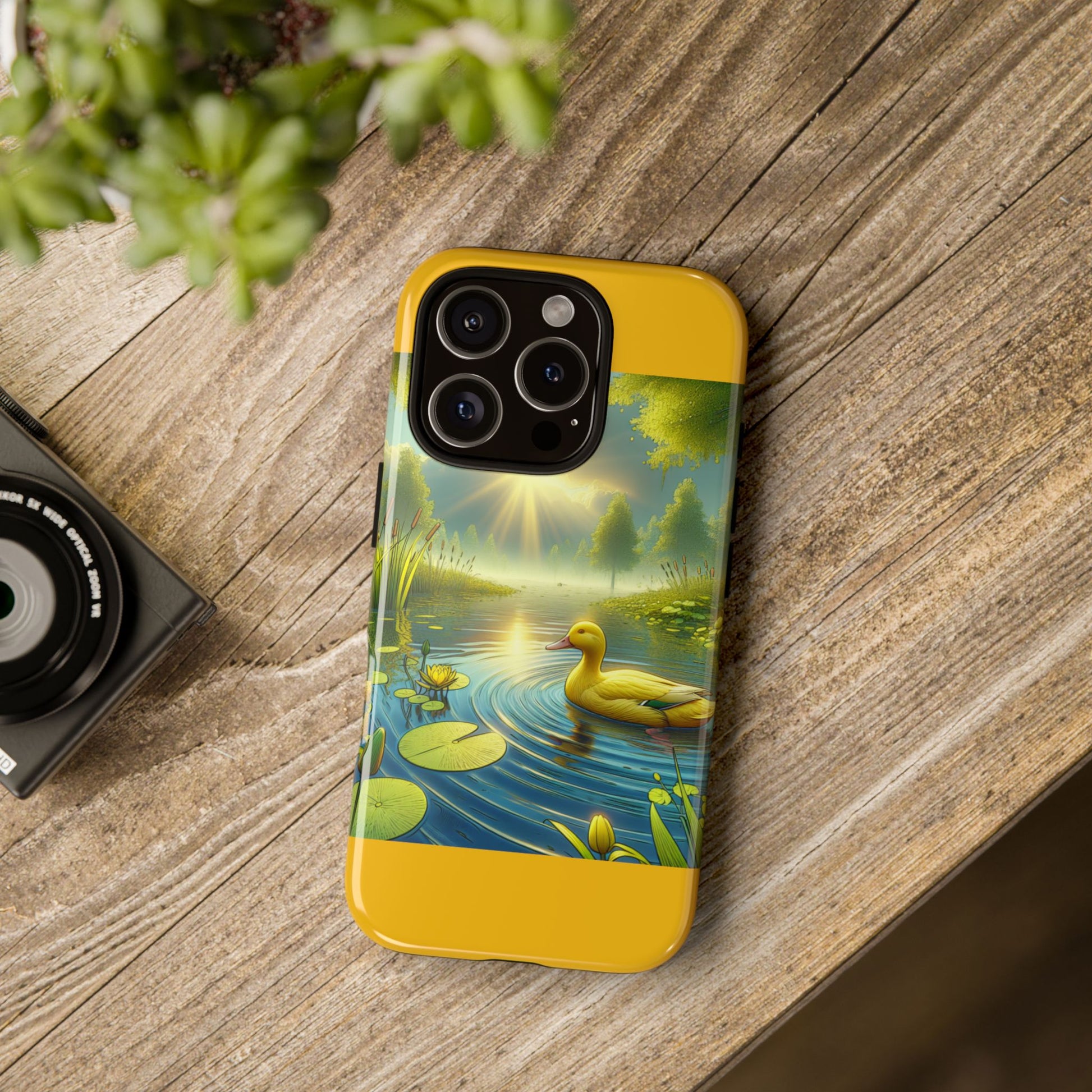 Beautiful Duck Pond Phone Case, Nature Lover Gift, Tough Case, Springtime Accessory, Eco-Friendly Phone Cover, Vibrant Artwork