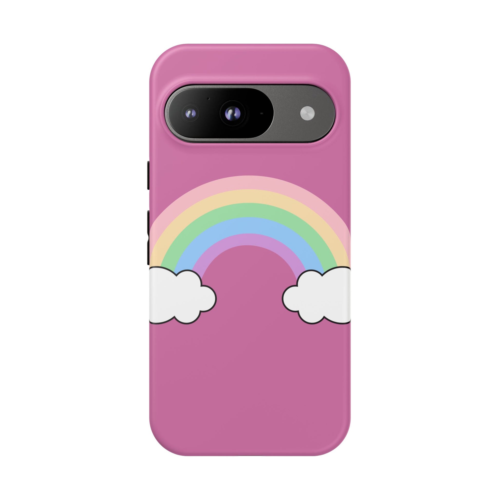Rainbow Cloud Phone Case, Cute Tough Cases for Kids, Pastel Aesthetic, Colorful Phone Cover, Gift Idea for Birthdays