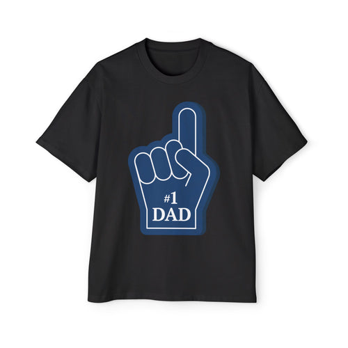 #1 Dad Men's Heavy Oversized Tee, Father's Day Gift, Dad Shirt, Casual Wear, Gift for Him, Sports Fan Merchandise