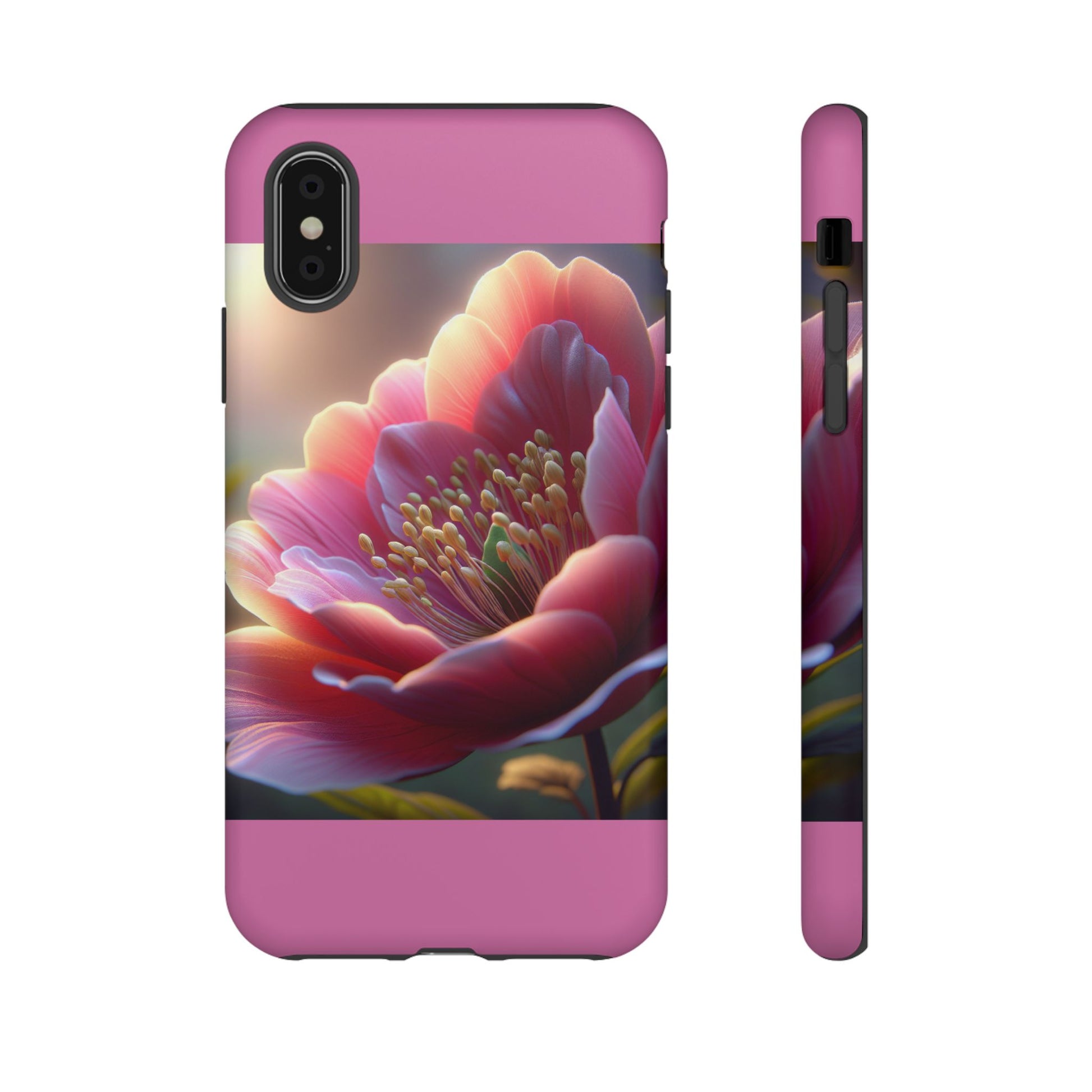 Pink Floral Phone Case, Tough Cases, Floral Design, Phone Accessory Gift, Nature Inspired, Trendy Tech Case