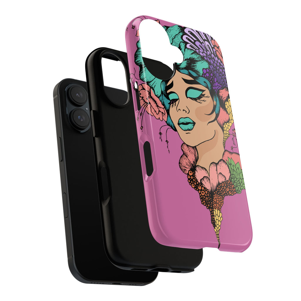 Tough Cases Phone Case, Artistic Floral Design, Boho Chic Accessories, Gift for Her, Unique Phone Protector, Trendy Mobile Cover