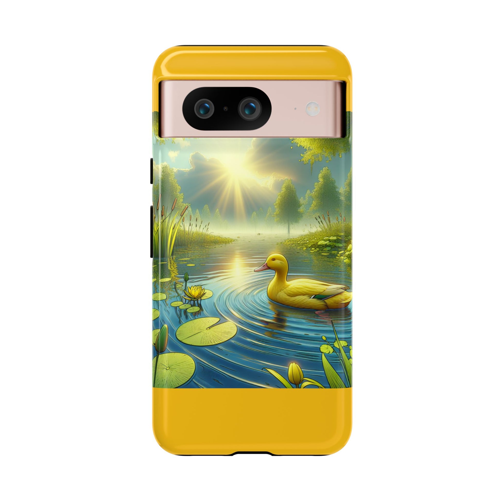 Beautiful Duck Pond Phone Case, Nature Lover Gift, Tough Case, Springtime Accessory, Eco-Friendly Phone Cover, Vibrant Artwork