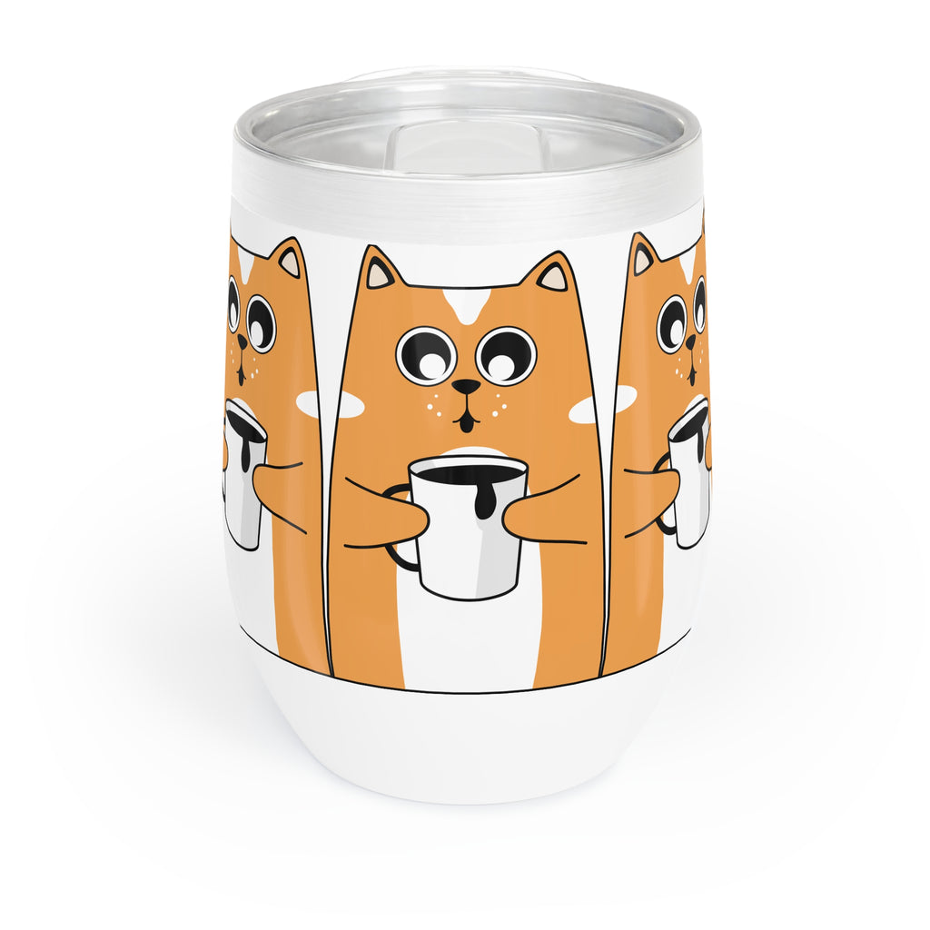 Cute Cat Wine Tumbler, Funny Cat Mug, Travel Tumbler, Gift for Cat Lovers, Chill Wine Glass, Pet Lover's Drinkware