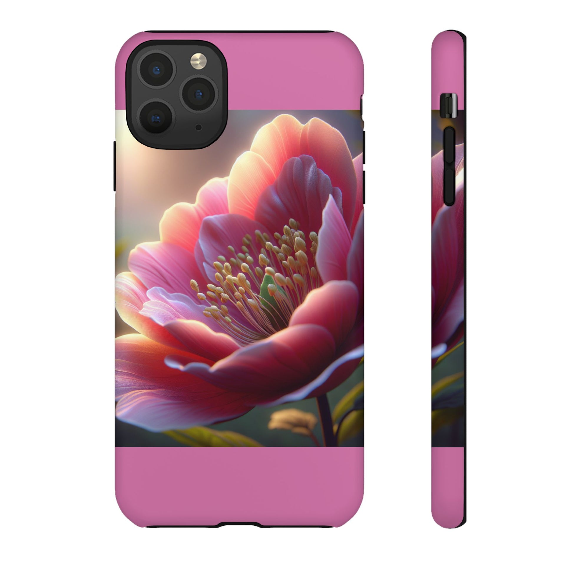 Pink Floral Phone Case, Tough Cases, Floral Design, Phone Accessory Gift, Nature Inspired, Trendy Tech Case