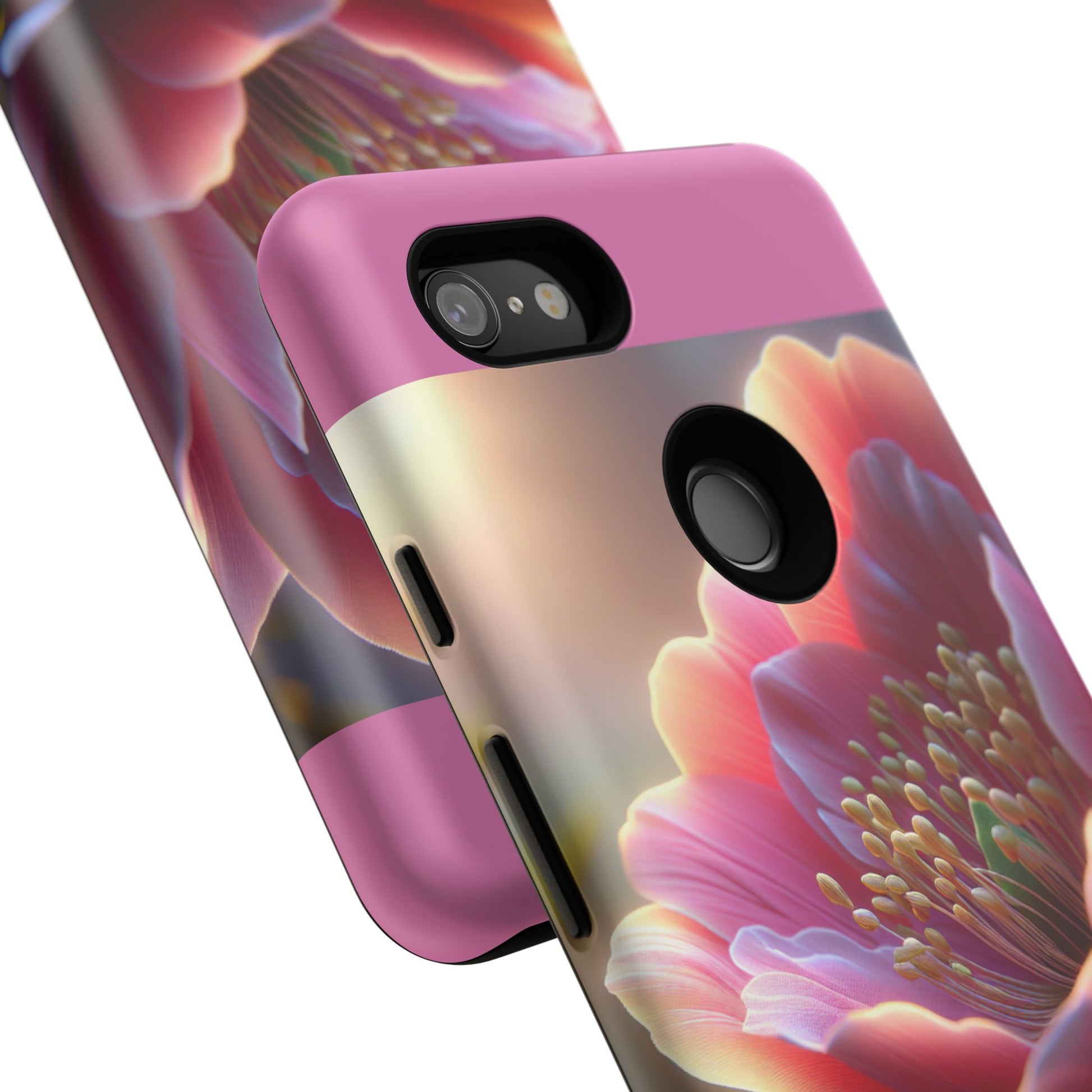 Pink Floral Phone Case, Tough Cases, Floral Design, Phone Accessory Gift, Nature Inspired, Trendy Tech Case