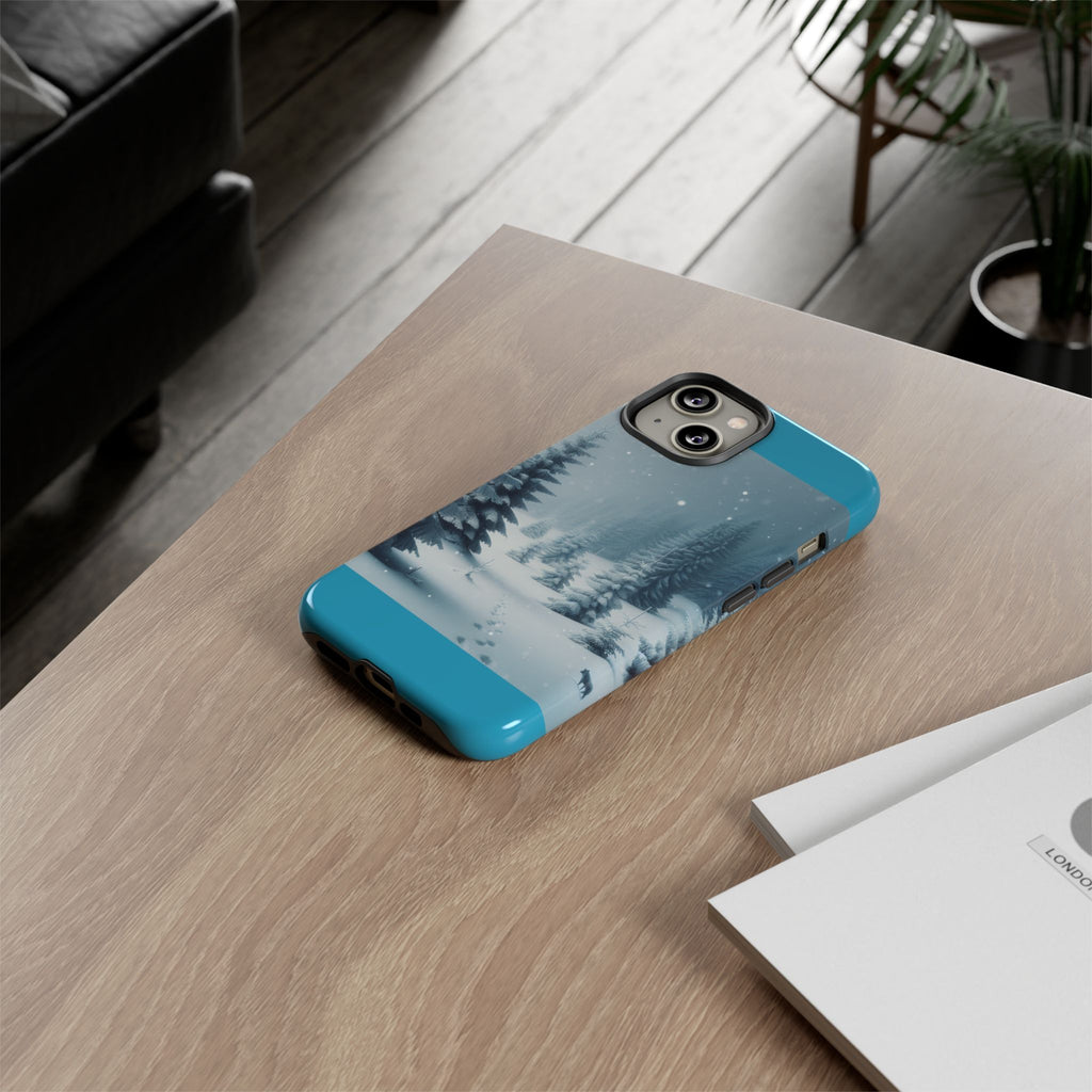 Winter Forest Phone Case, Tough Cases for iPhone, Snowy Landscape Design, Nature Lover Gift, Holiday Accessories