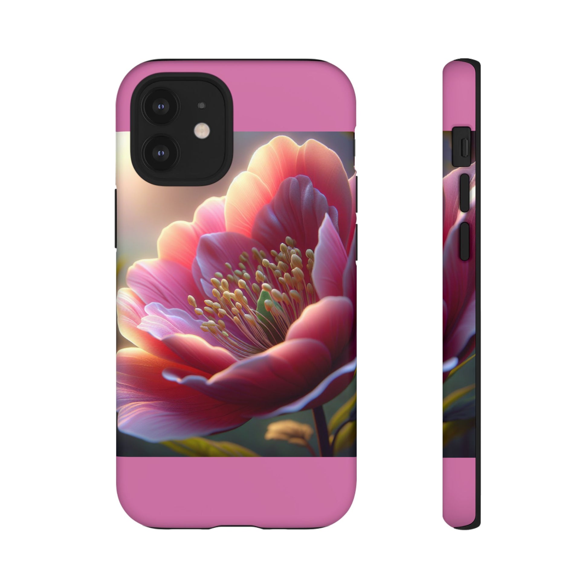 Pink Floral Phone Case, Tough Cases, Floral Design, Phone Accessory Gift, Nature Inspired, Trendy Tech Case