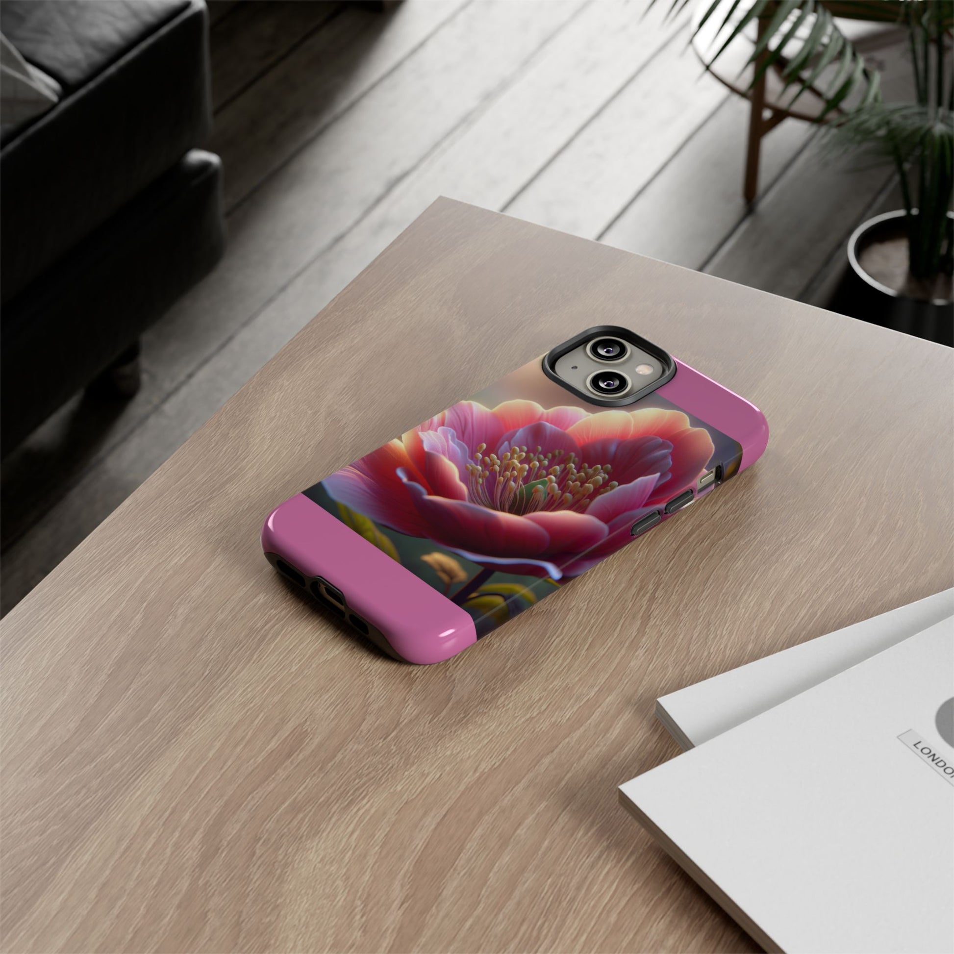 Pink Floral Phone Case, Tough Cases, Floral Design, Phone Accessory Gift, Nature Inspired, Trendy Tech Case
