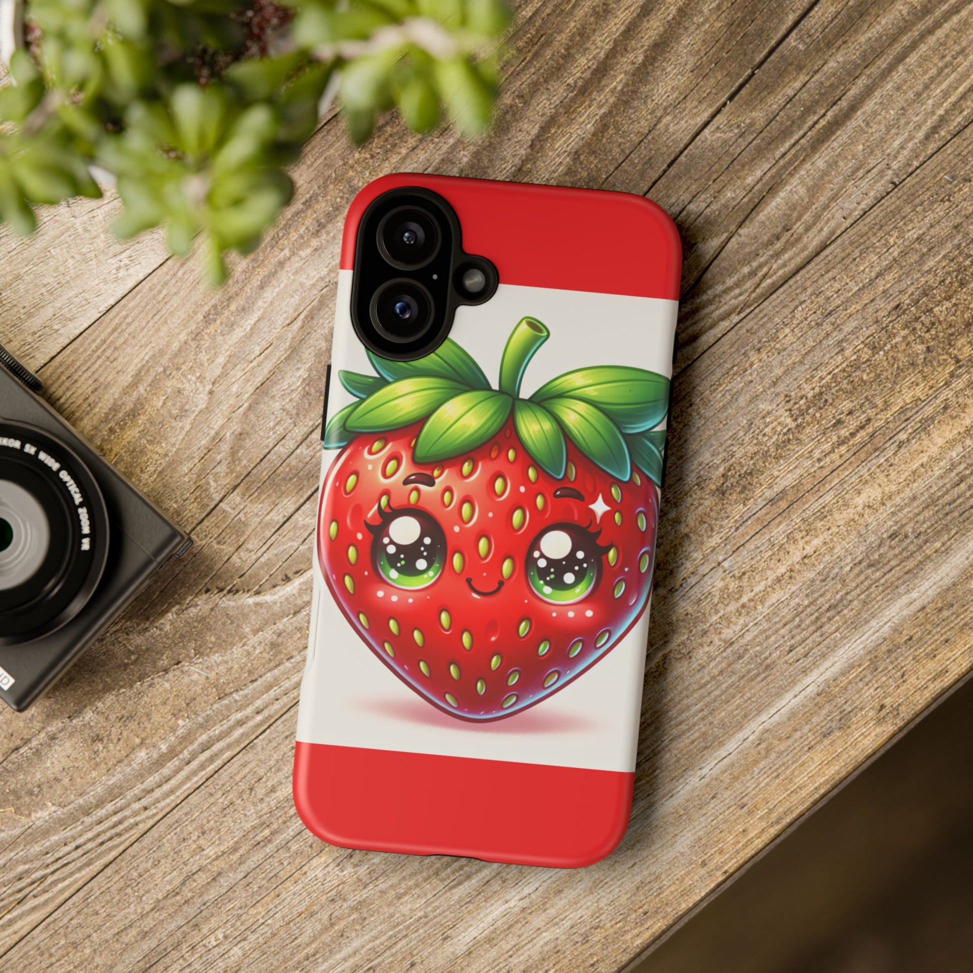 Cute Strawberry iPhone Case, Tough Phone Cases, Stylish Accessories, Fun Design for Kids and Adults, Perfect Gift for All Occasions