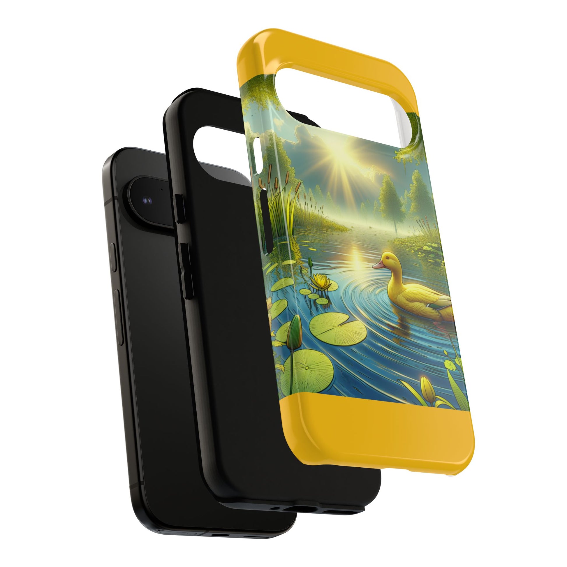 Beautiful Duck Pond Phone Case, Nature Lover Gift, Tough Case, Springtime Accessory, Eco-Friendly Phone Cover, Vibrant Artwork