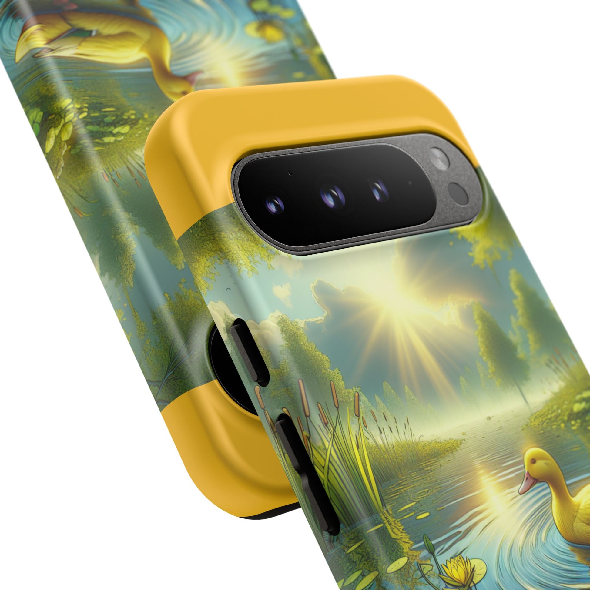 Beautiful Duck Pond Phone Case, Nature Lover Gift, Tough Case, Springtime Accessory, Eco-Friendly Phone Cover, Vibrant Artwork