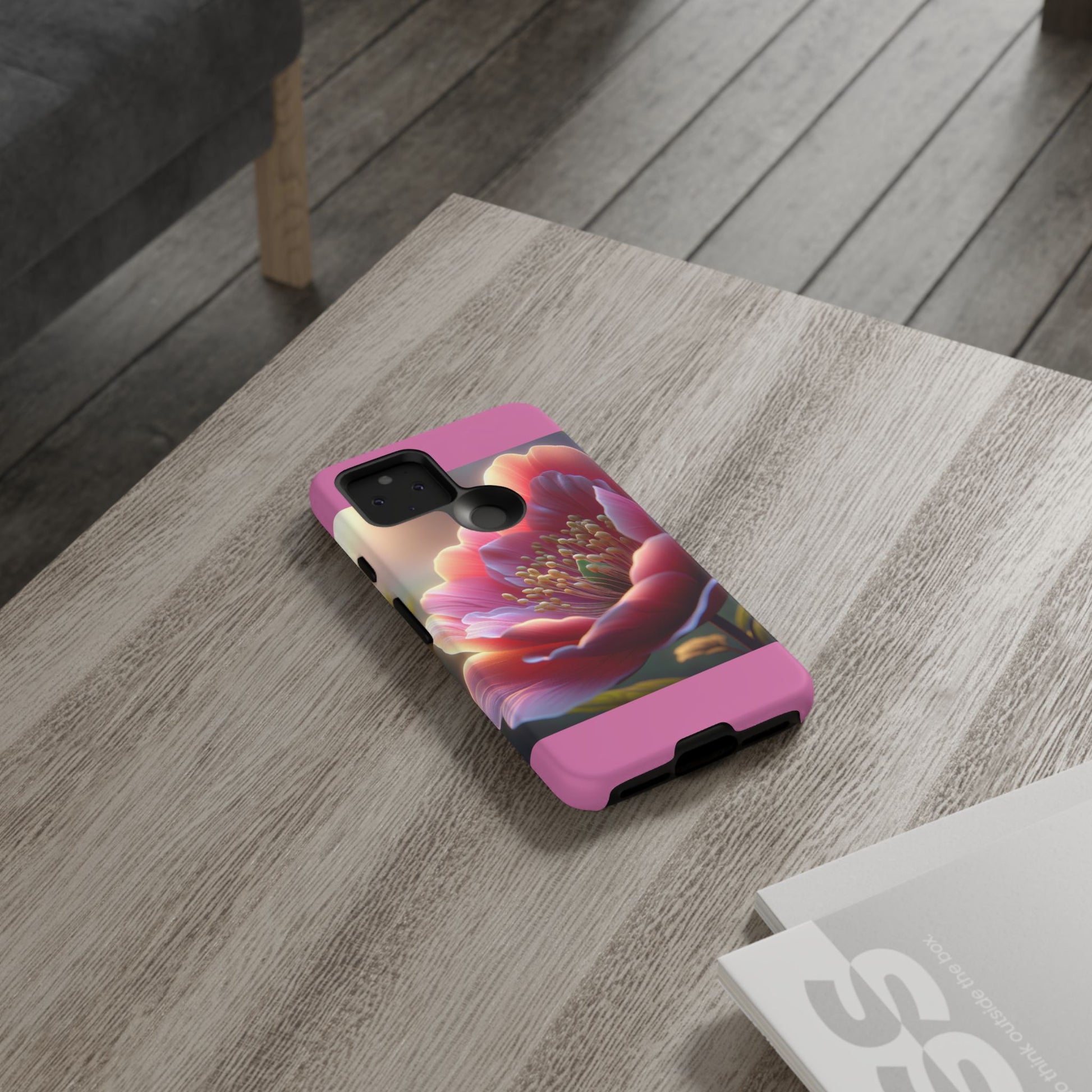 Pink Floral Phone Case, Tough Cases, Floral Design, Phone Accessory Gift, Nature Inspired, Trendy Tech Case