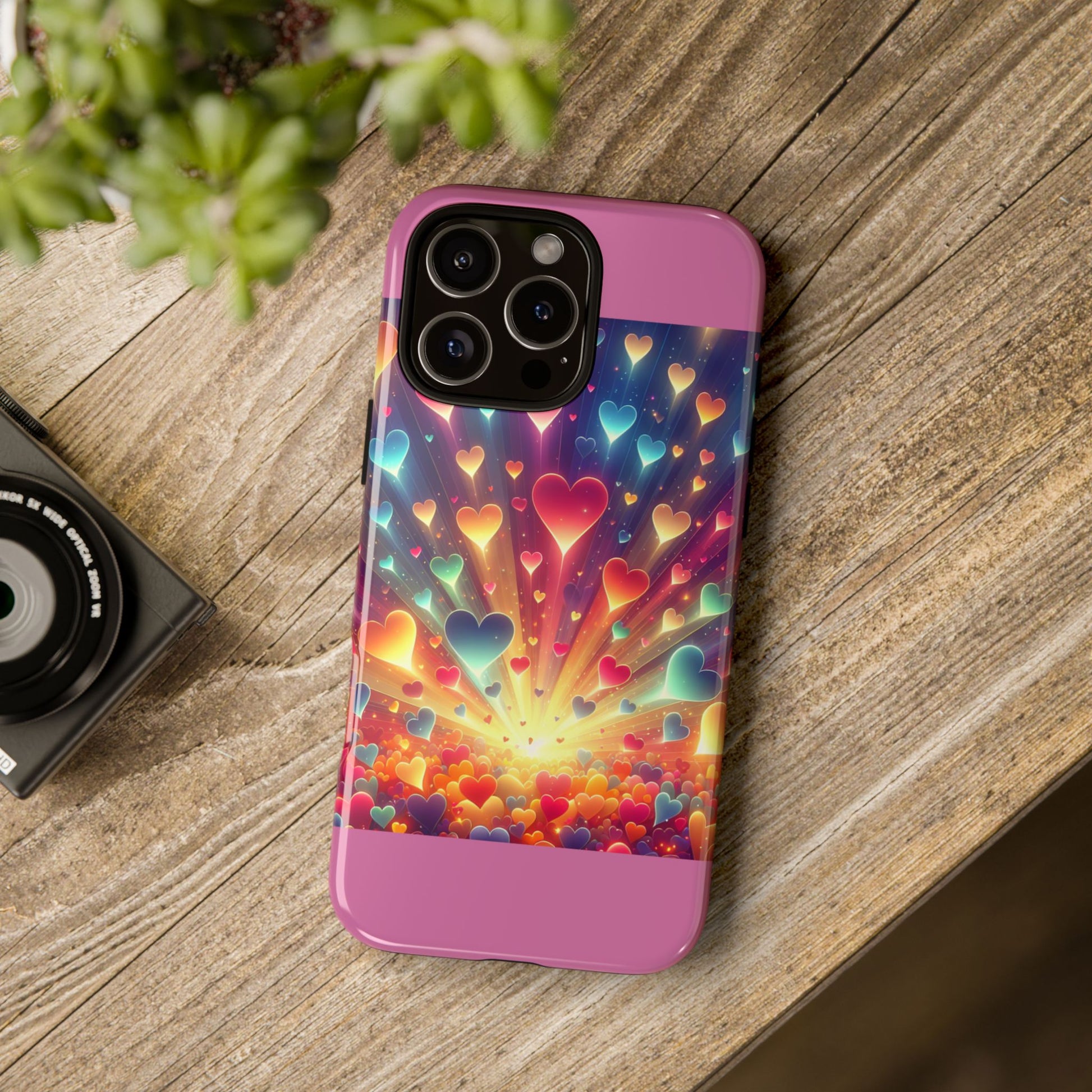 Colorful Love Phone Case, Heart Design, Cute Gift, Smartphone Accessory, Valentine's Day, Birthday Present, Colorful Hearts