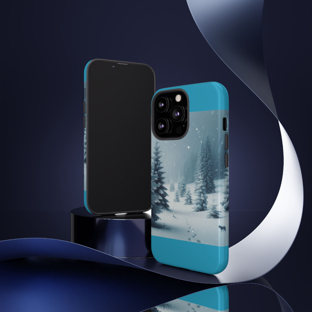 Winter Forest Phone Case, Tough Cases for iPhone, Snowy Landscape Design, Nature Lover Gift, Holiday Accessories