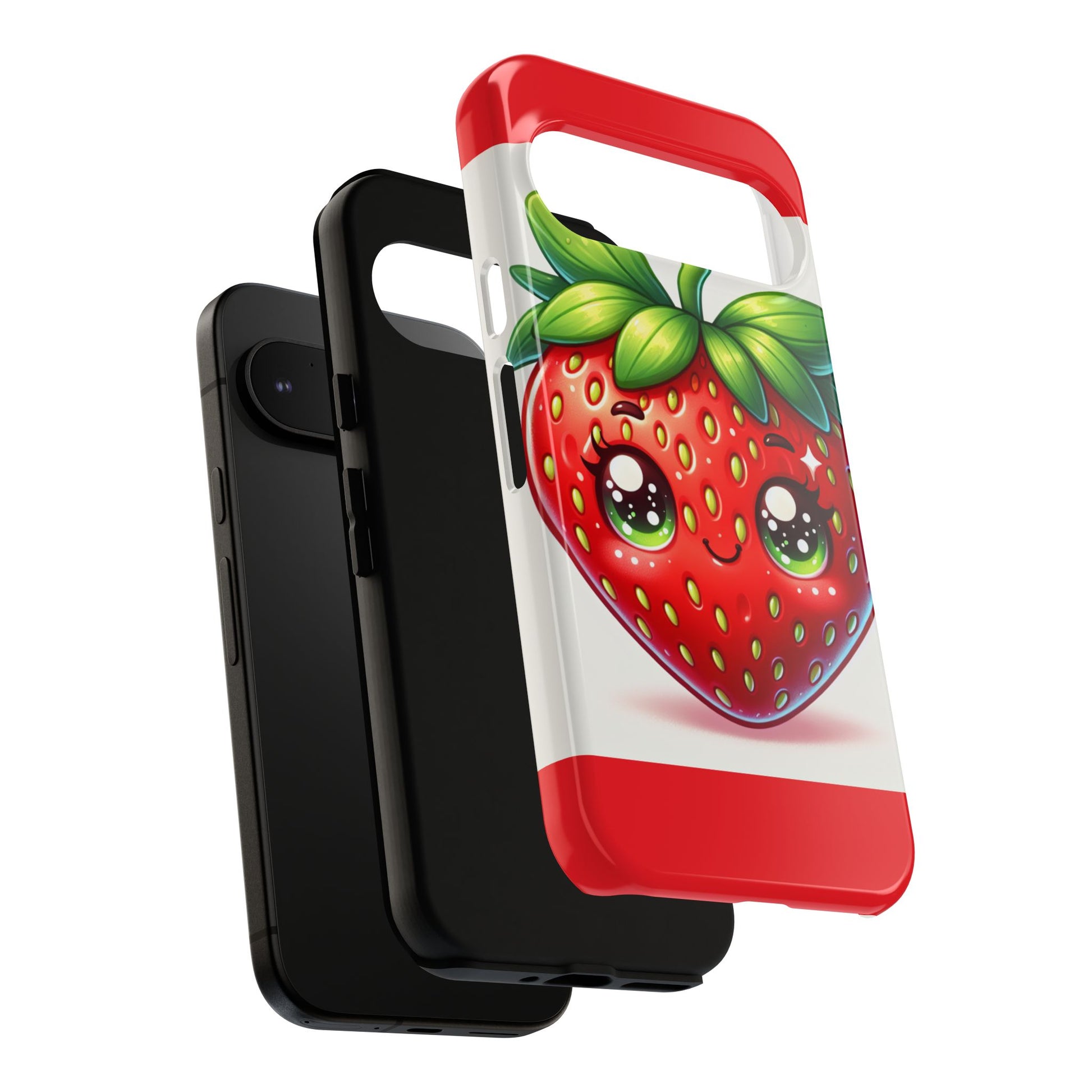 Cute Strawberry iPhone Case, Tough Phone Cases, Stylish Accessories, Fun Design for Kids and Adults, Perfect Gift for All Occasions