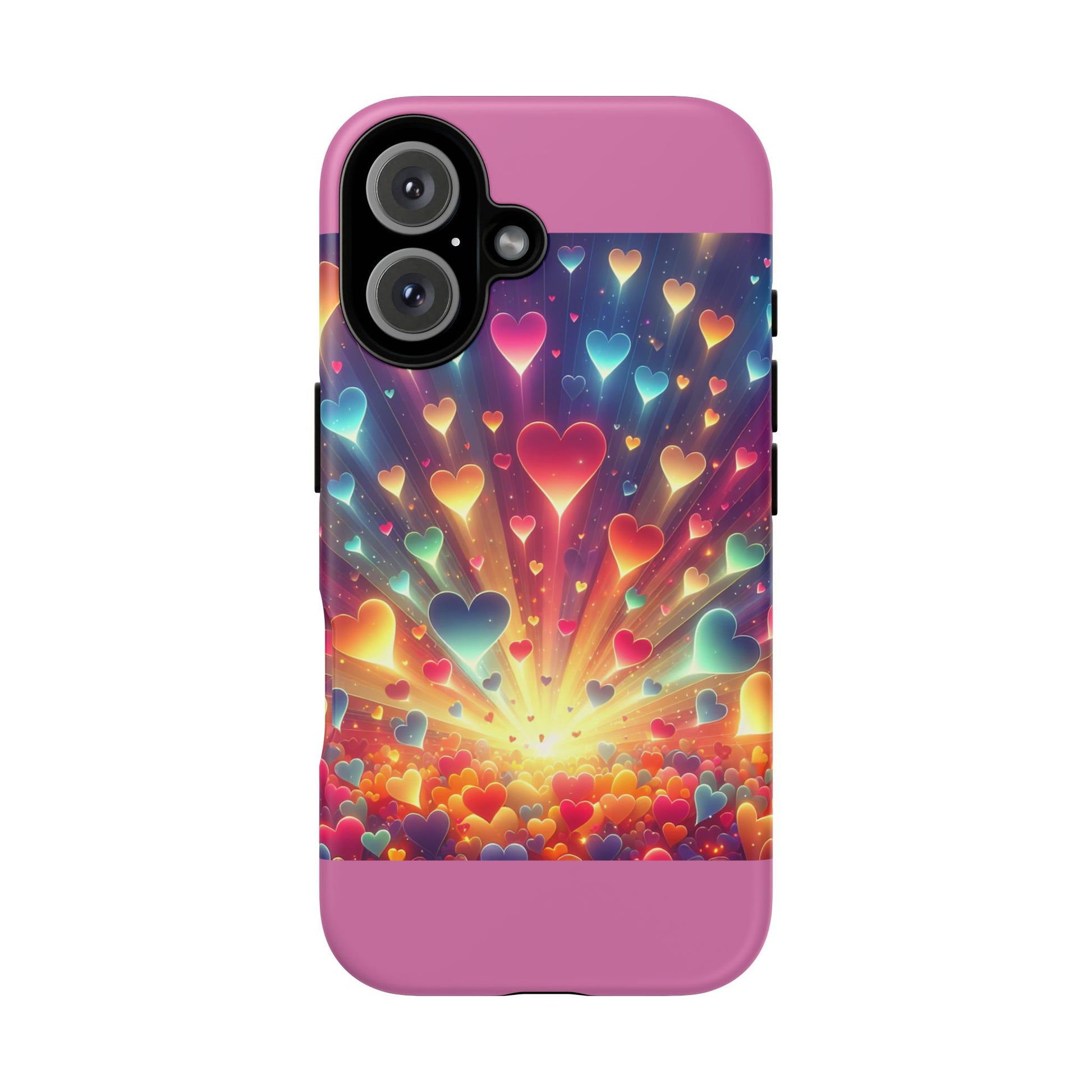 Colorful Love Phone Case, Heart Design, Cute Gift, Smartphone Accessory, Valentine's Day, Birthday Present, Colorful Hearts