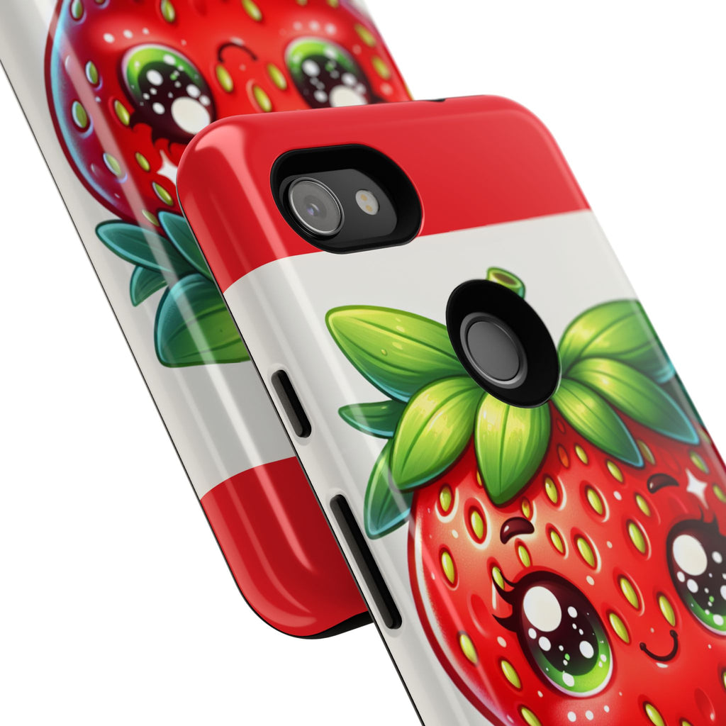 Cute Strawberry iPhone Case, Tough Phone Cases, Stylish Accessories, Fun Design for Kids and Adults, Perfect Gift for All Occasions