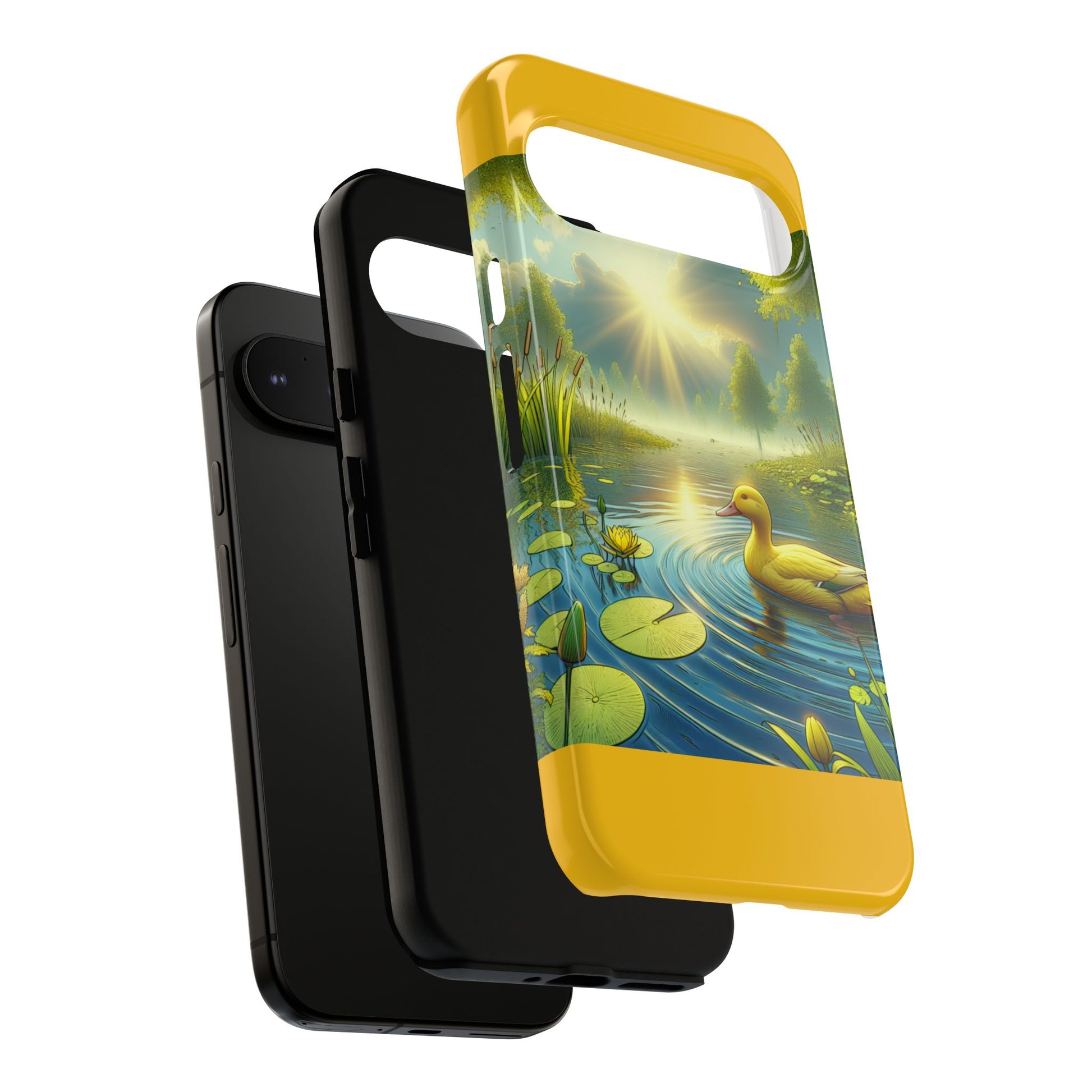 Beautiful Duck Pond Phone Case, Nature Lover Gift, Tough Case, Springtime Accessory, Eco-Friendly Phone Cover, Vibrant Artwork