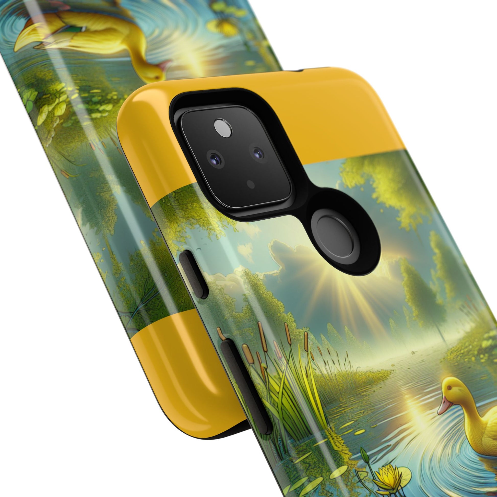 Beautiful Duck Pond Phone Case, Nature Lover Gift, Tough Case, Springtime Accessory, Eco-Friendly Phone Cover, Vibrant Artwork