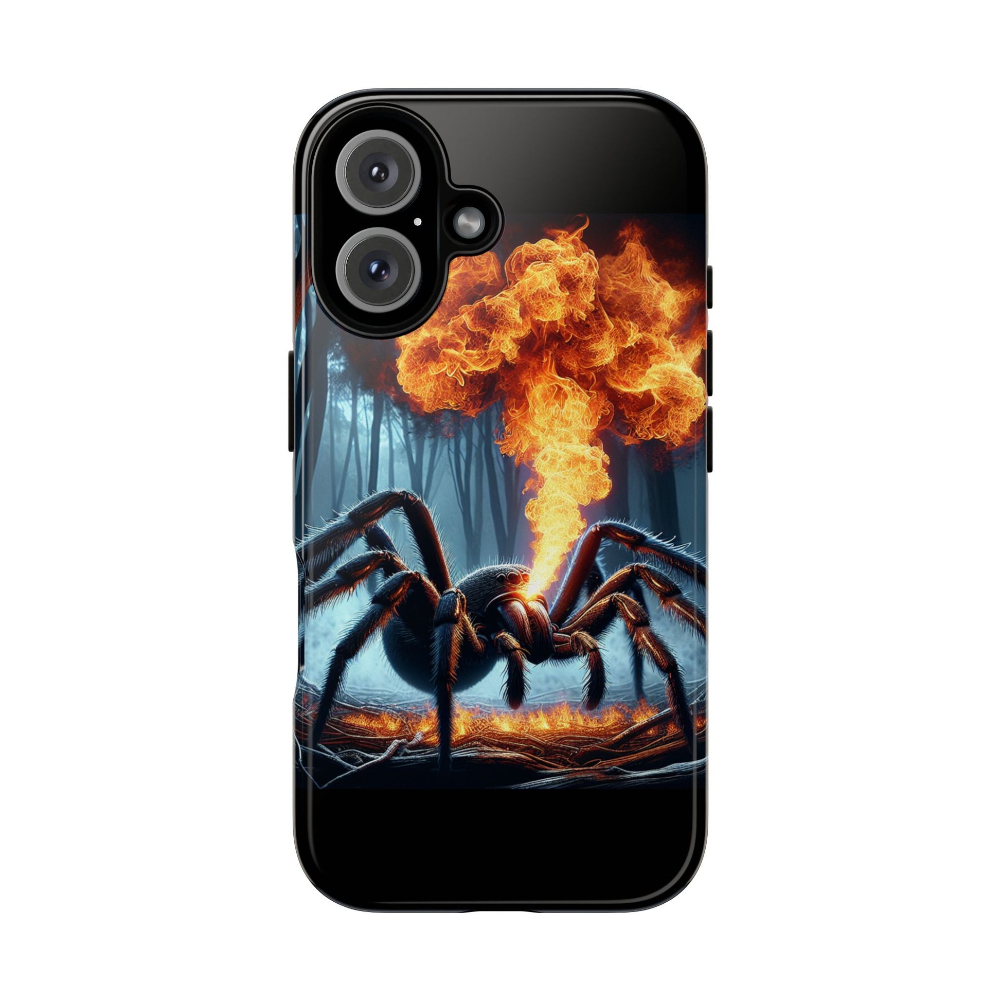 Tough Cases: Fire-Breathing Spider Phone Case, Unique Phone Cover, Halloween Gift, Geeky Accessories, Edgy Style