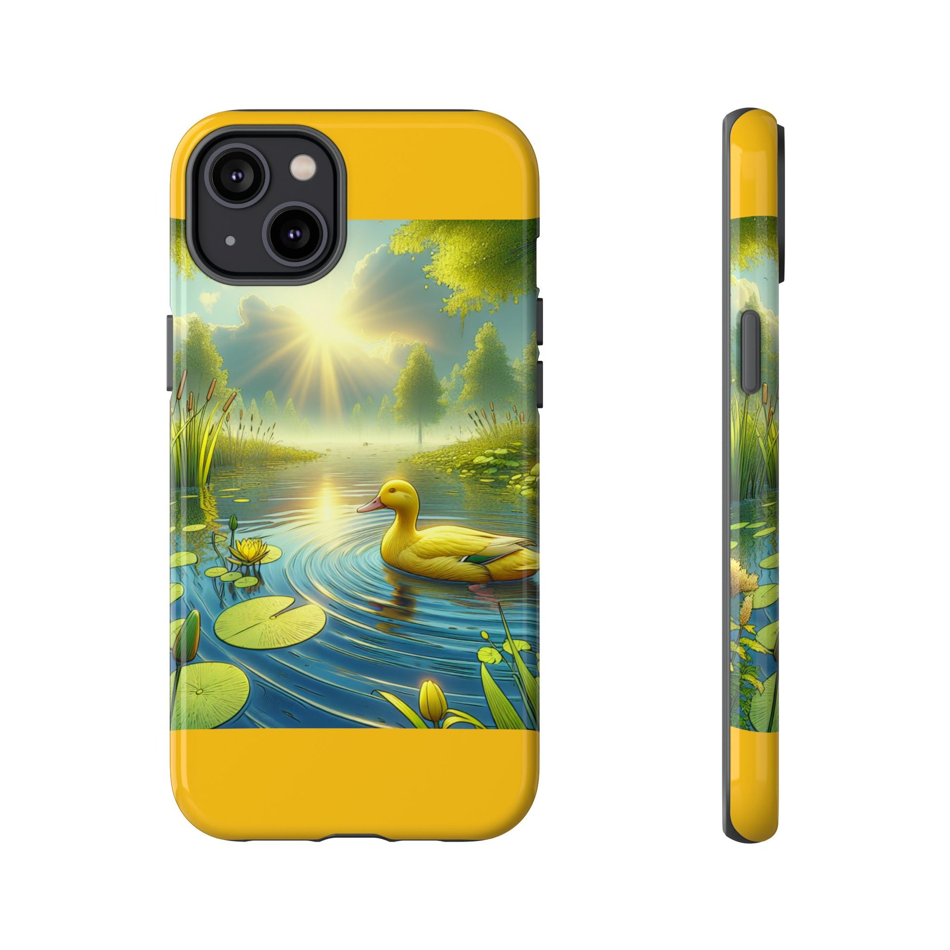 Beautiful Duck Pond Phone Case, Nature Lover Gift, Tough Case, Springtime Accessory, Eco-Friendly Phone Cover, Vibrant Artwork
