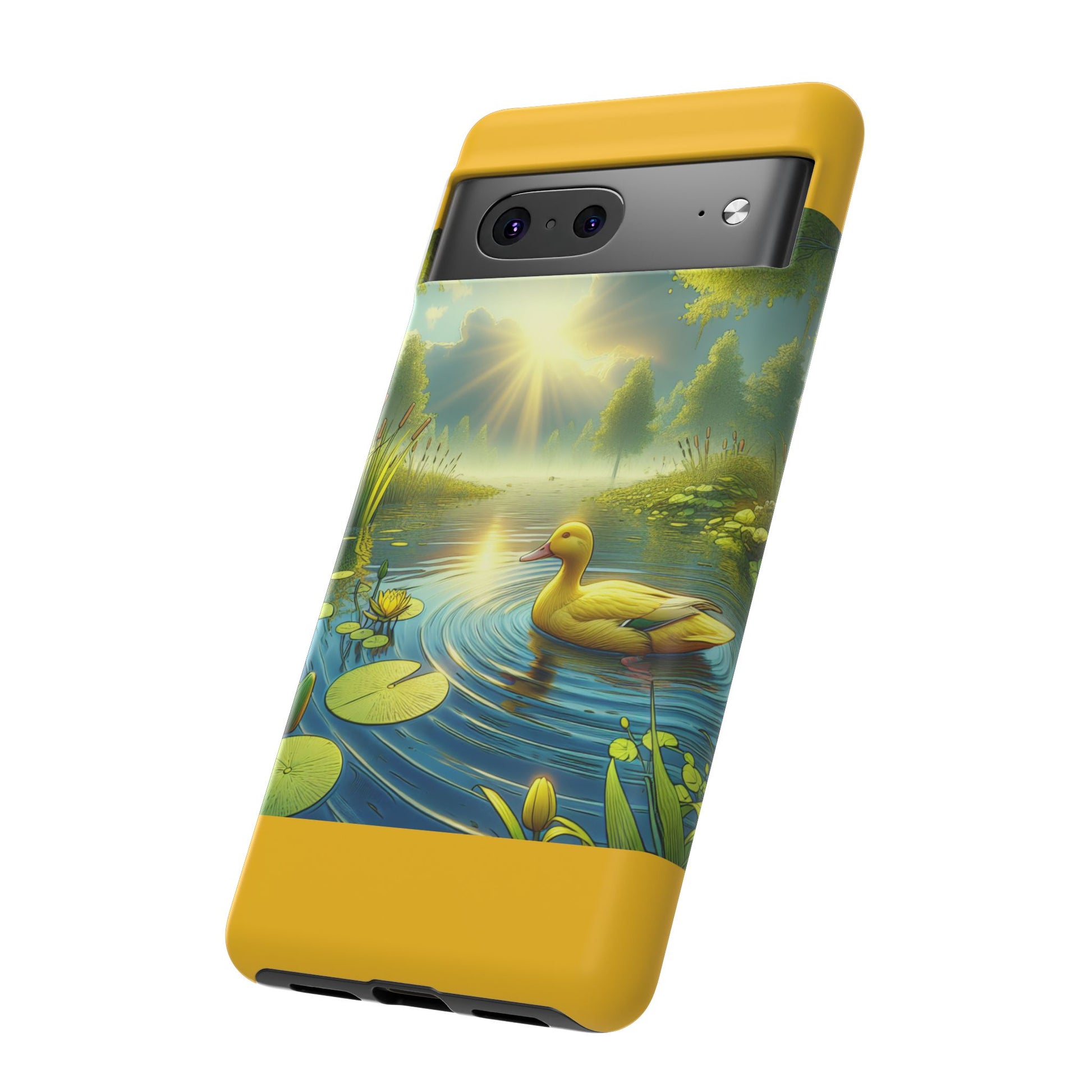 Beautiful Duck Pond Phone Case, Nature Lover Gift, Tough Case, Springtime Accessory, Eco-Friendly Phone Cover, Vibrant Artwork