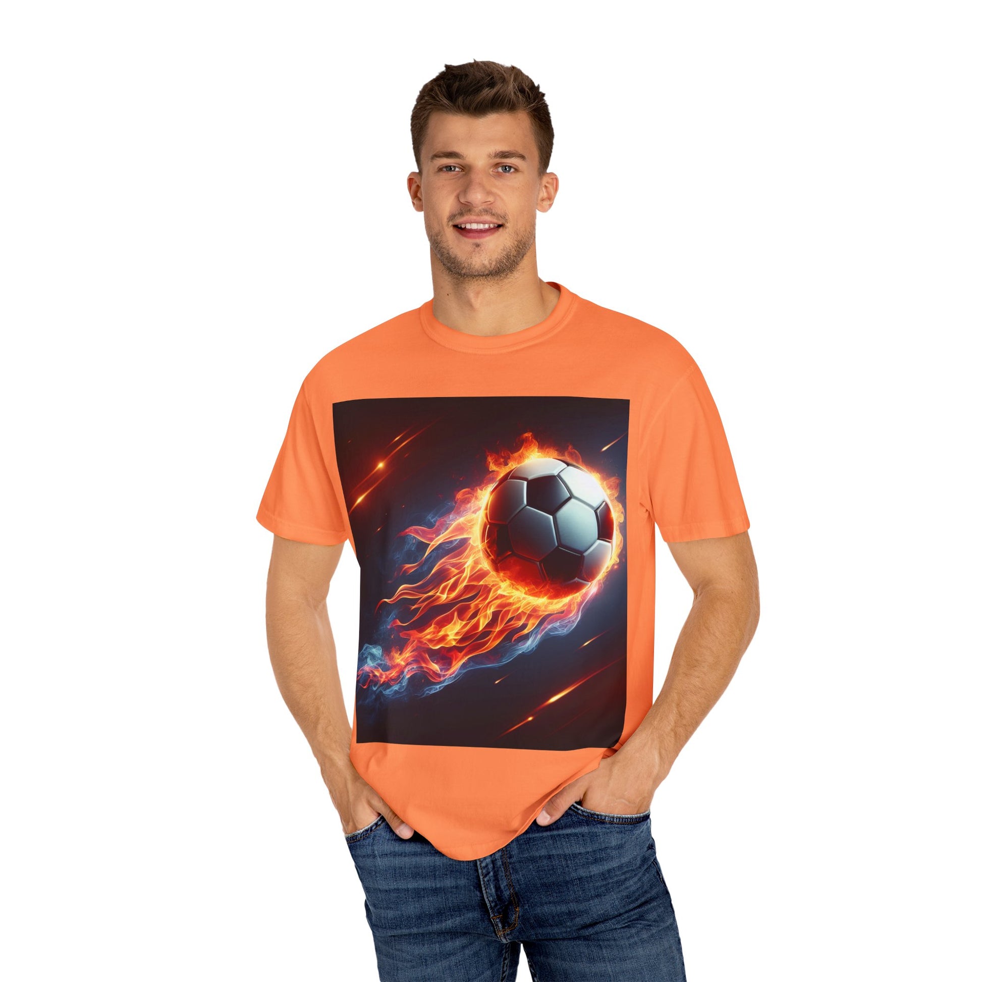 Flaming Soccer Ball Unisex T-Shirt
