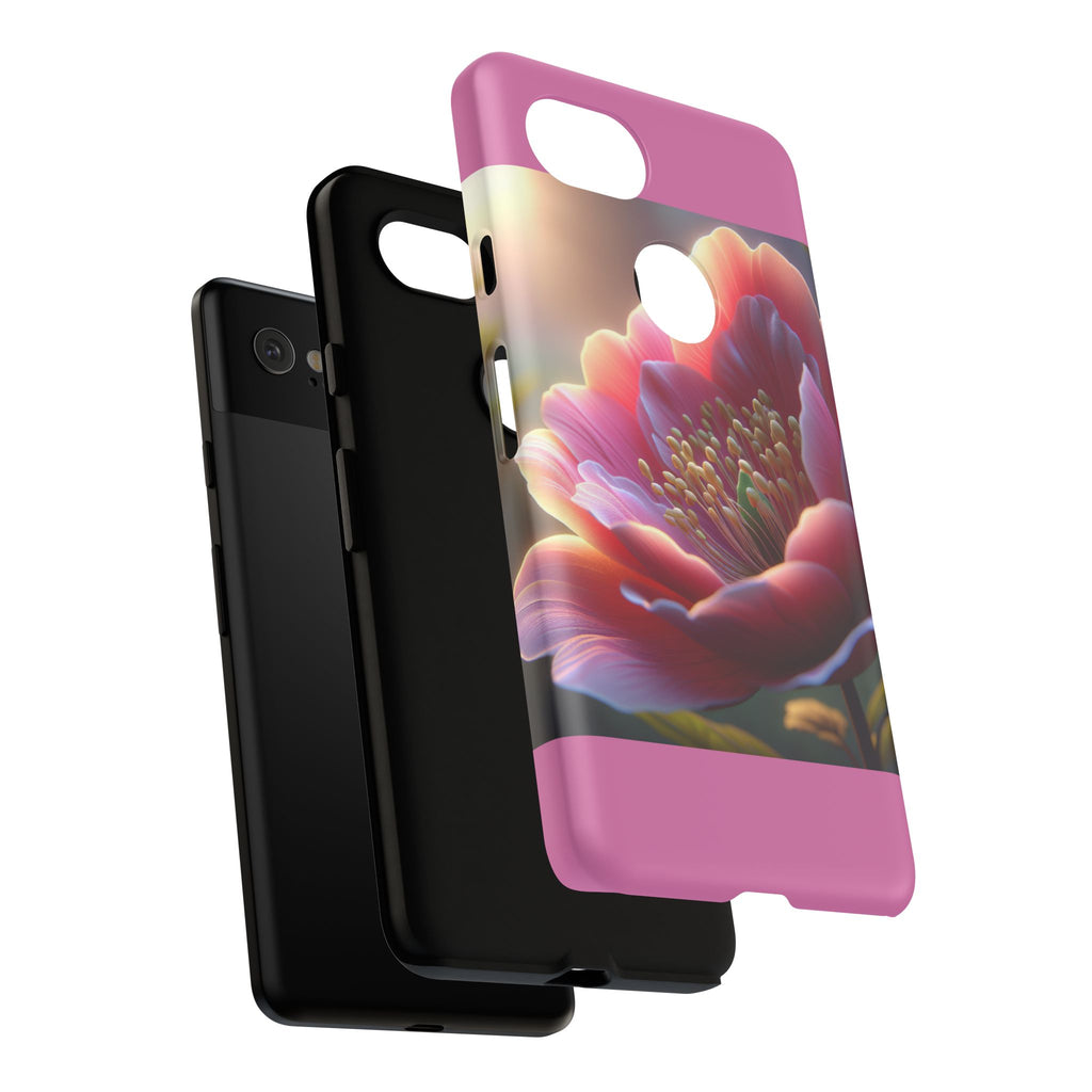 Pink Floral Phone Case, Tough Cases, Floral Design, Phone Accessory Gift, Nature Inspired, Trendy Tech Case