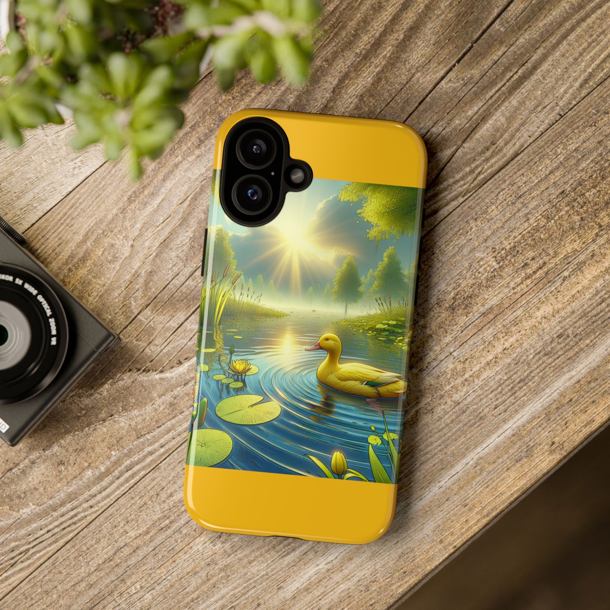 Beautiful Duck Pond Phone Case, Nature Lover Gift, Tough Case, Springtime Accessory, Eco-Friendly Phone Cover, Vibrant Artwork