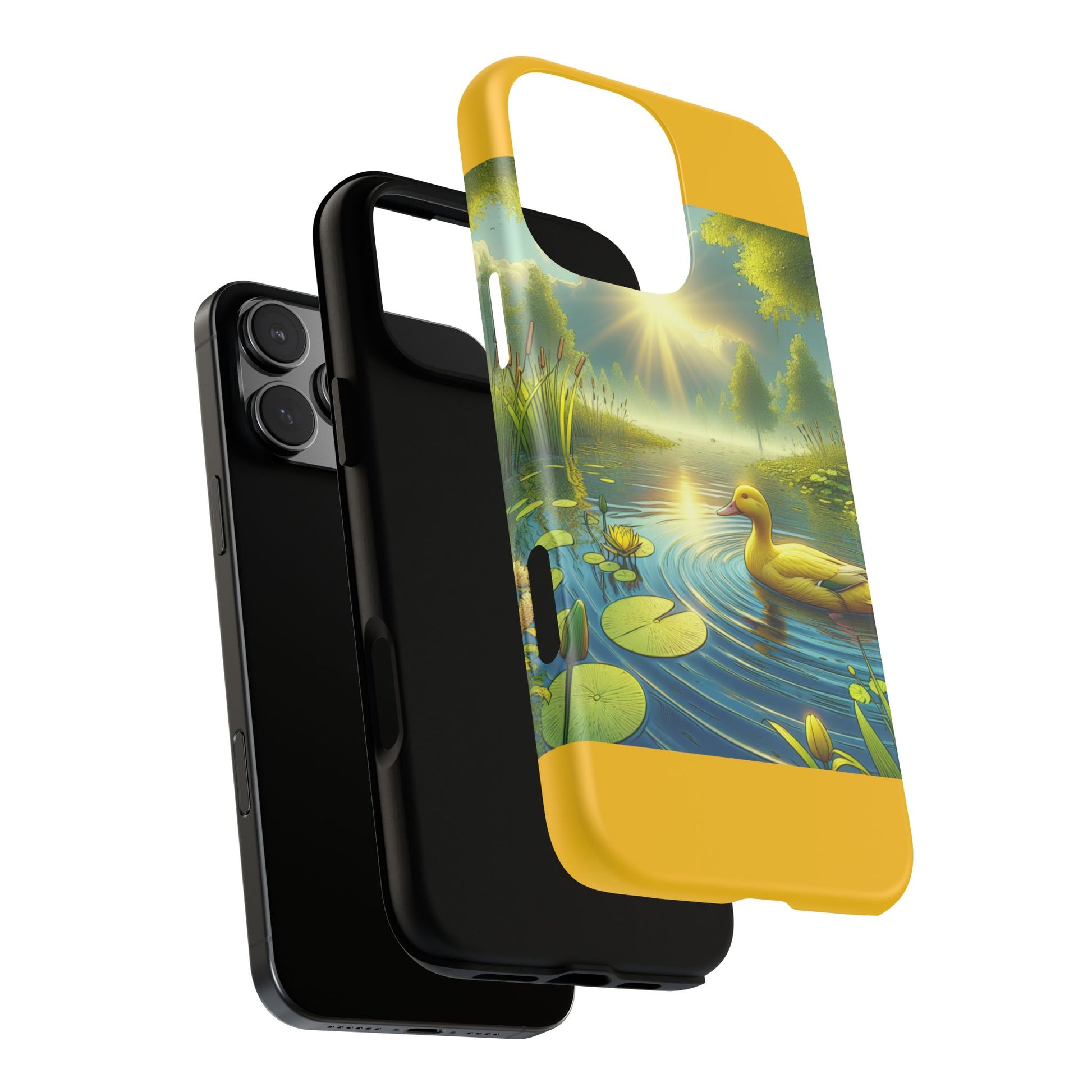 Beautiful Duck Pond Phone Case, Nature Lover Gift, Tough Case, Springtime Accessory, Eco-Friendly Phone Cover, Vibrant Artwork